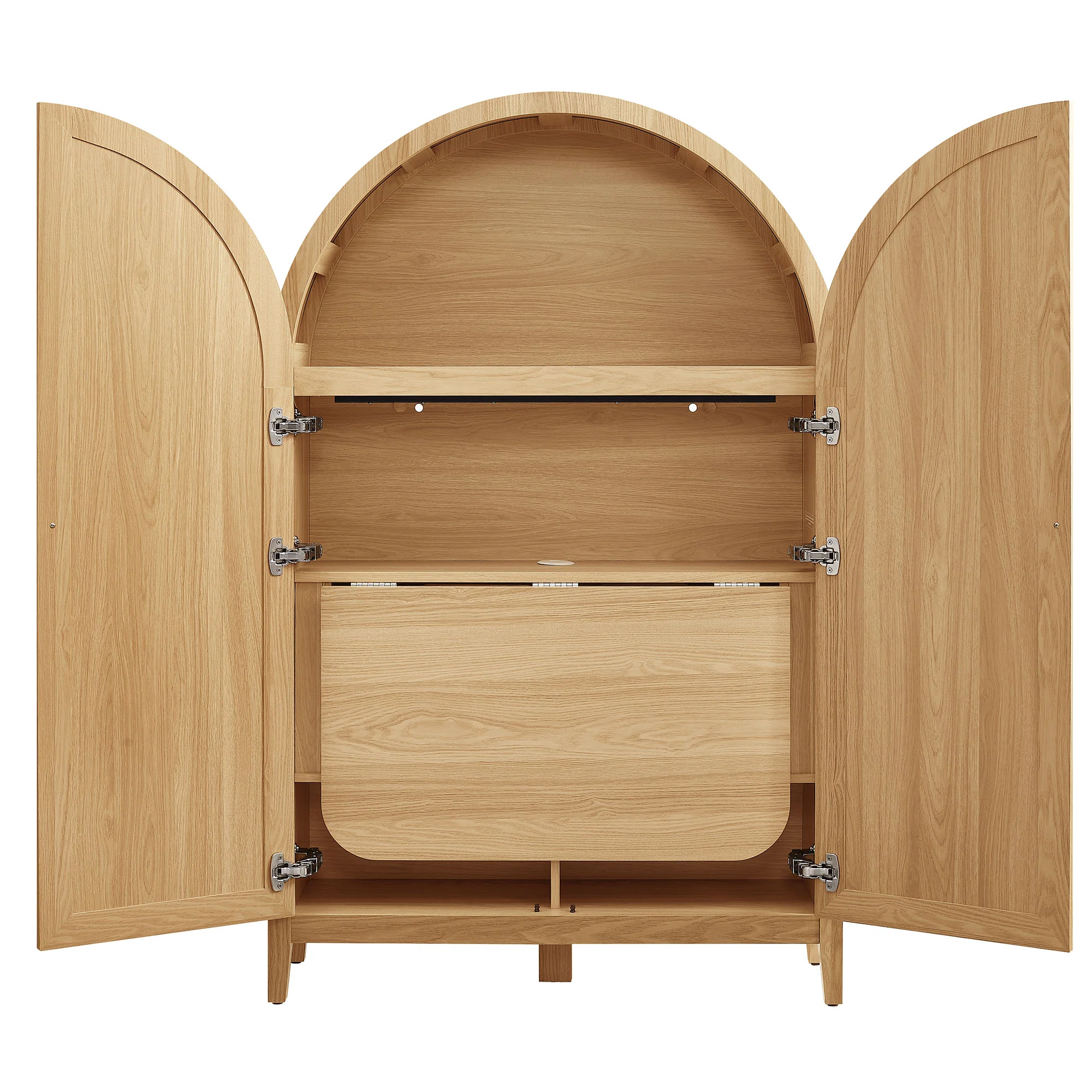 Calista 63 Inch Arched Storage Cabinet With Folding Desk by Modway - Image 3