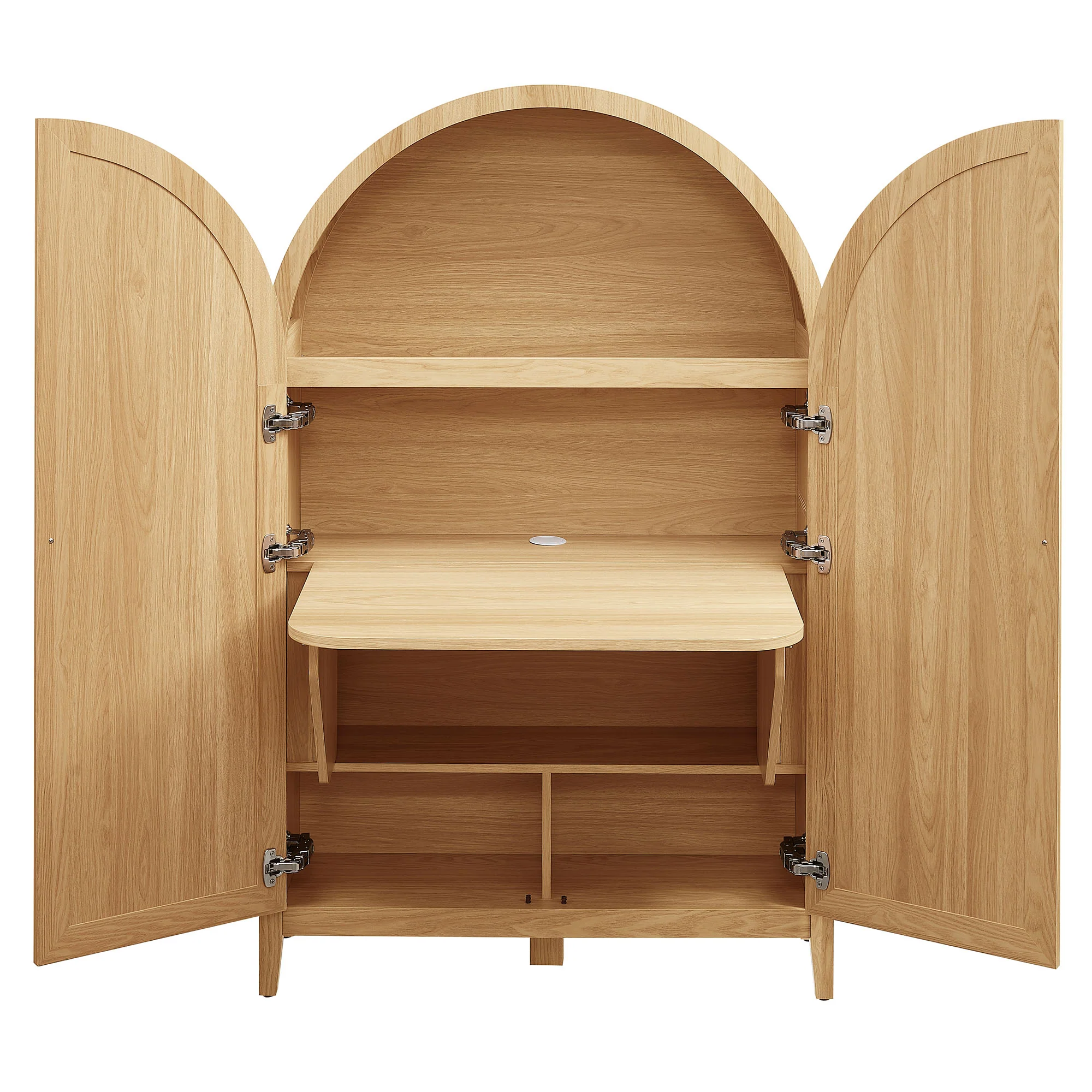 Calista 63 Inch Arched Storage Cabinet With Folding Desk by Modway - Image 4