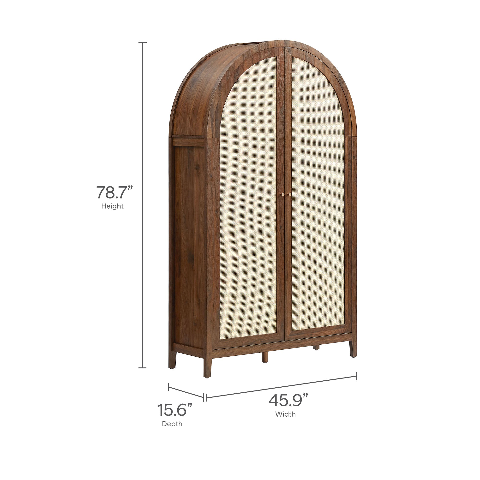 Calista 79" Tall Wide Rattan Arched Storage Cabinet by Modway - Image 18