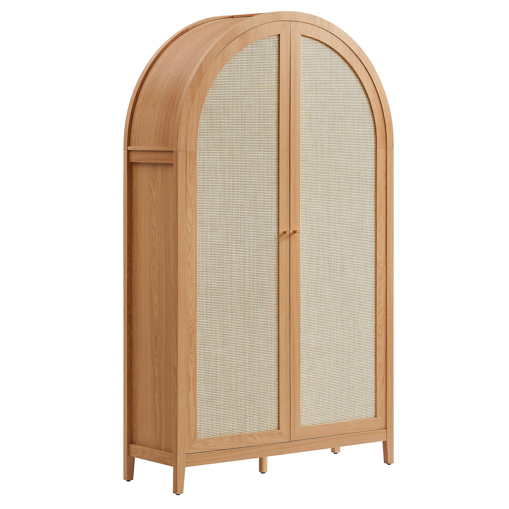Calista 79" Tall Wide Rattan Arched Storage Cabinet by Modway - Image 2