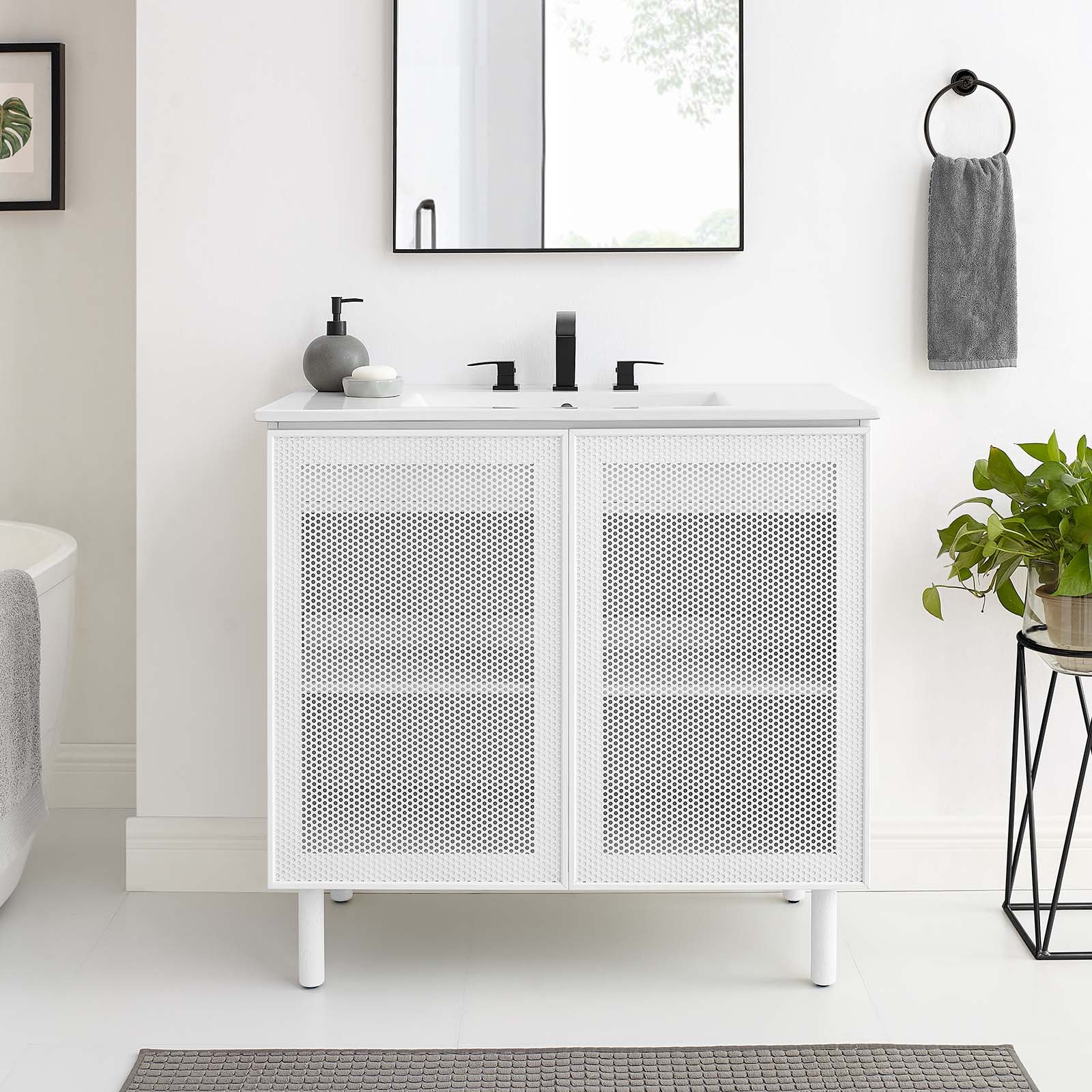 Calla 36" Perforated Metal Bathroom Vanity By Modway - EEI-6678 - Image 13