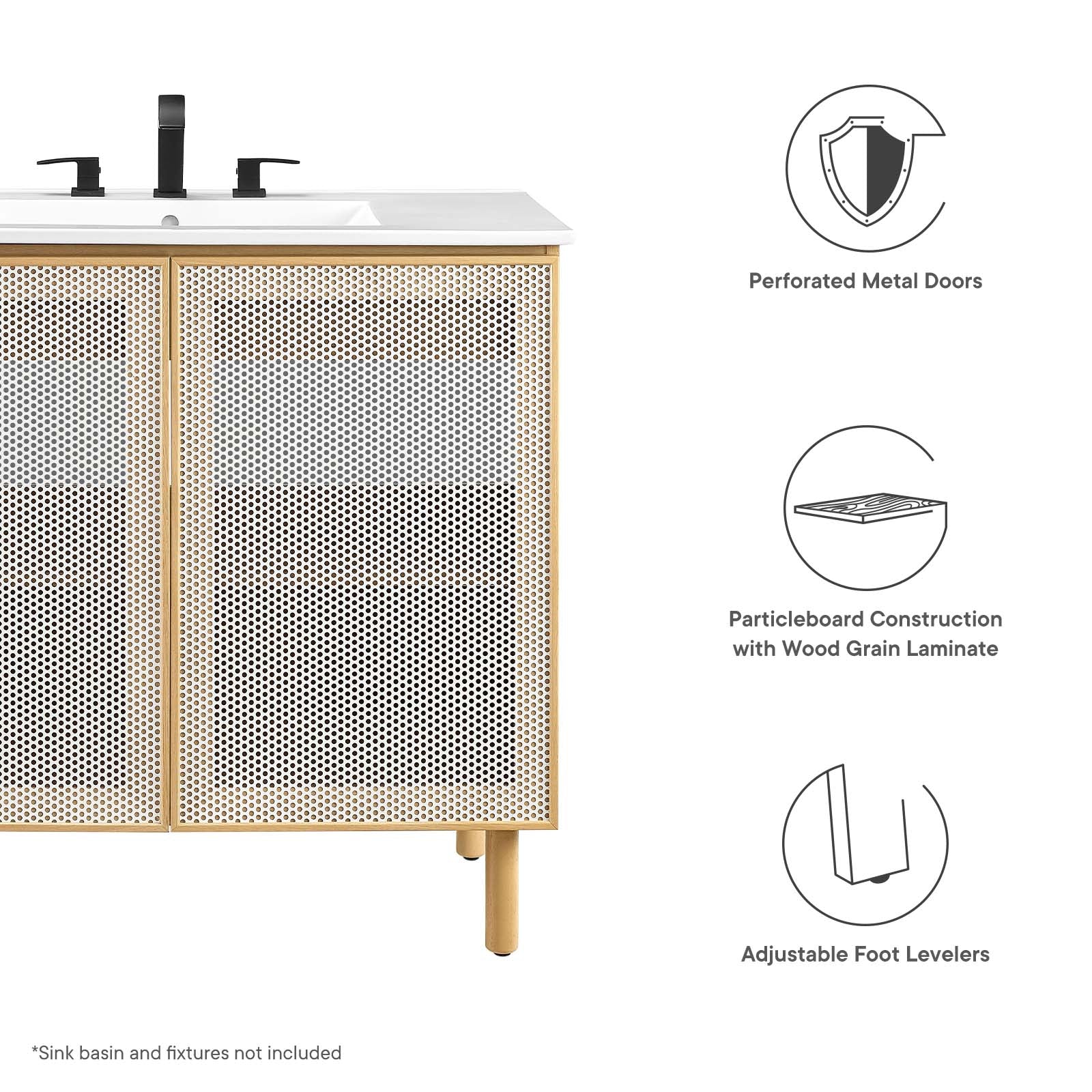 Calla 36" Perforated Metal Bathroom Vanity Cabinet (Sink Basin Not Included) By Modway - EEI-6622 - Image 8