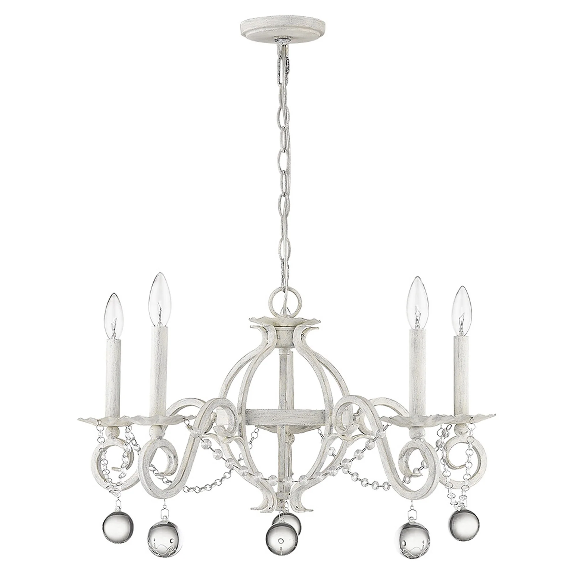 Callie 5-Light Country White Chandelier By Homeroots - Image 2