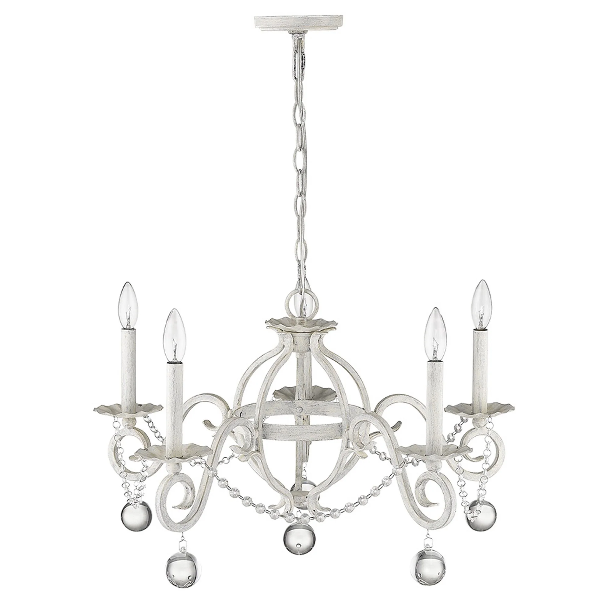 Callie 5-Light Country White Chandelier By Homeroots - Image 5