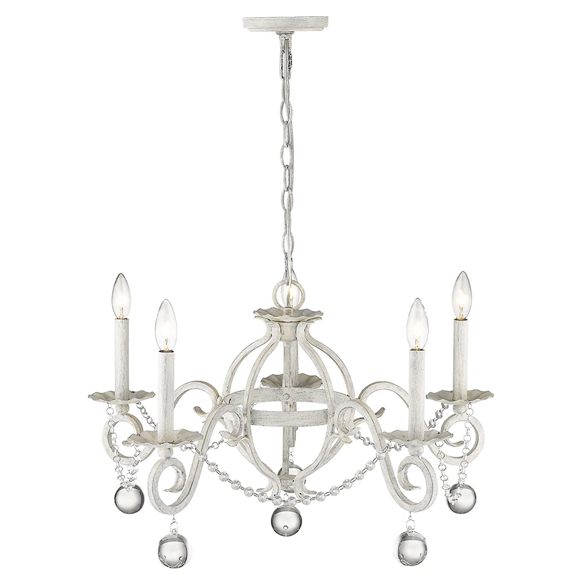 Callie 5-Light Country White Chandelier By Homeroots - Image 6