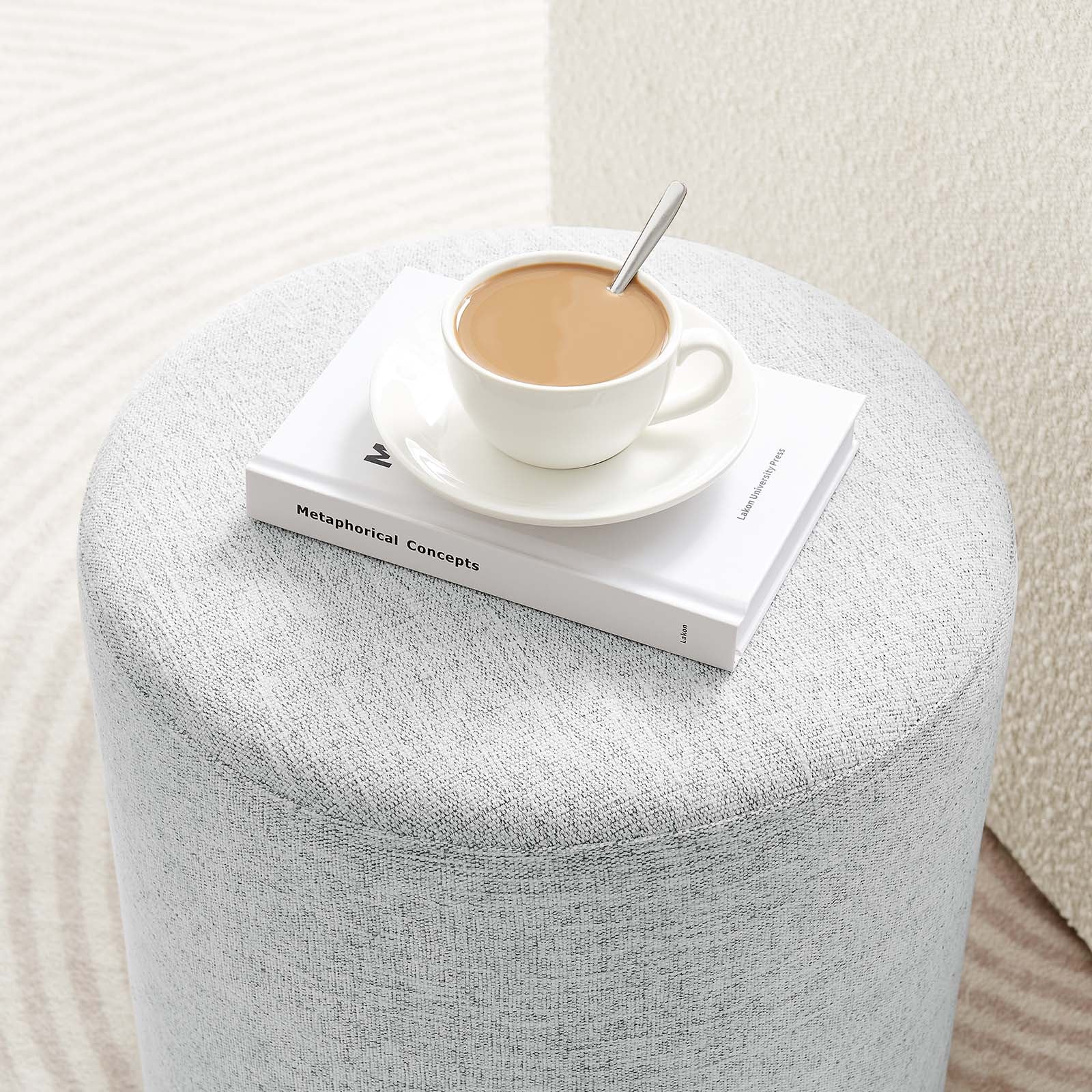 Callum 16" Round Woven Heathered Fabric Upholstered Ottoman By Modway - EEI-6651 - Image 20