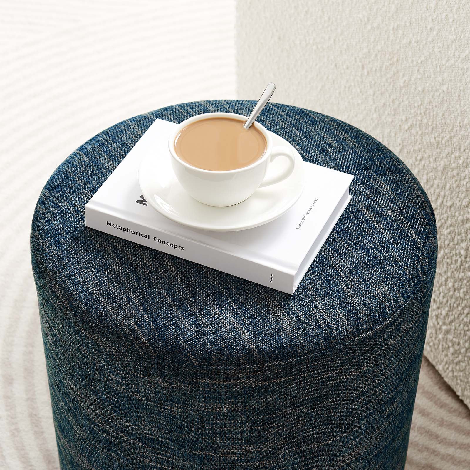 Callum 16" Round Woven Heathered Fabric Upholstered Ottoman By Modway - EEI-6651 - Image 5