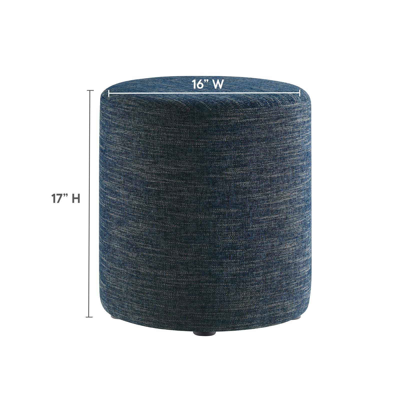 Callum 16" Round Woven Heathered Fabric Upholstered Ottoman By Modway - EEI-6651 - Image 7