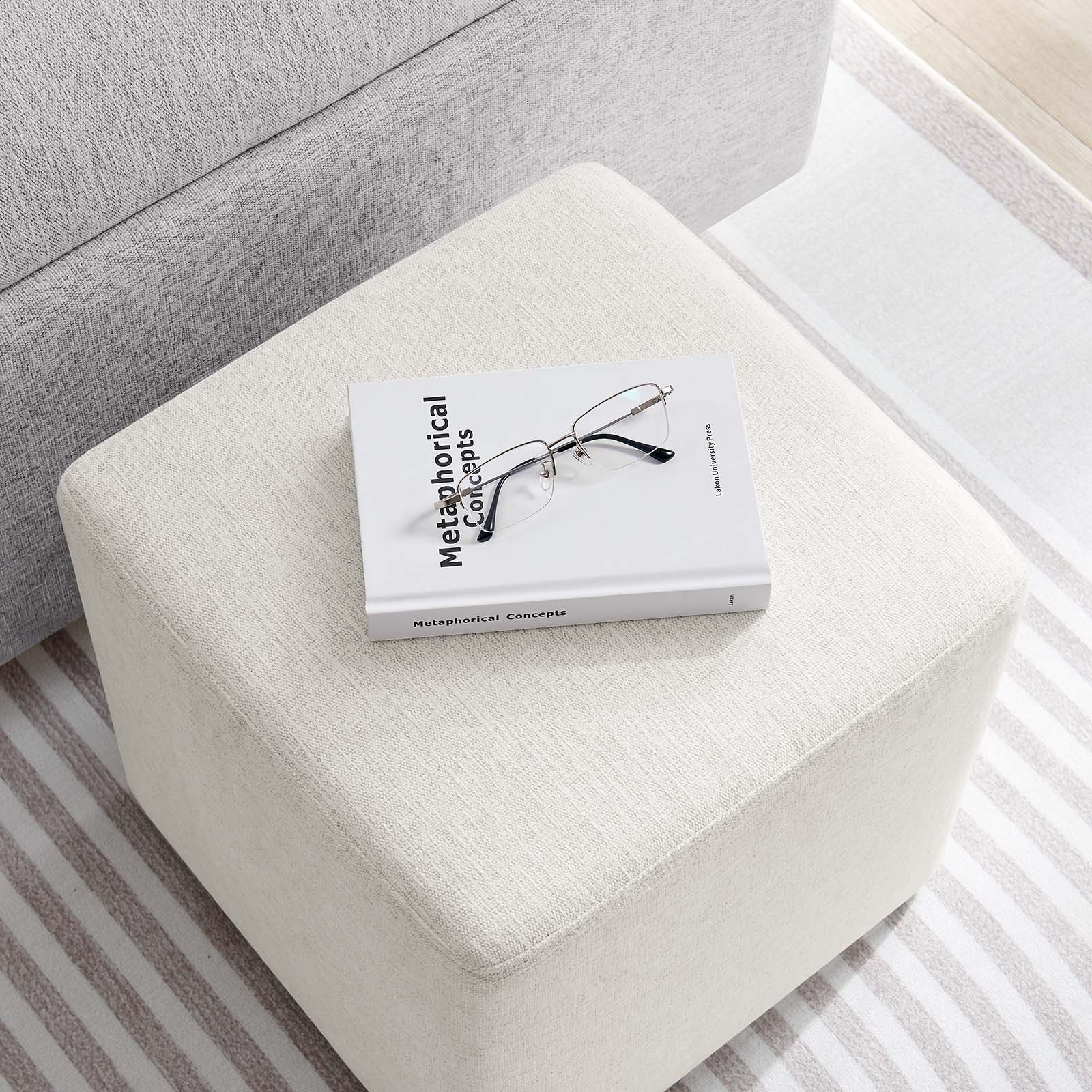 Callum 17" Square Woven Heathered Fabric Upholstered Ottoman By Modway - EEI-6636 - Image 13