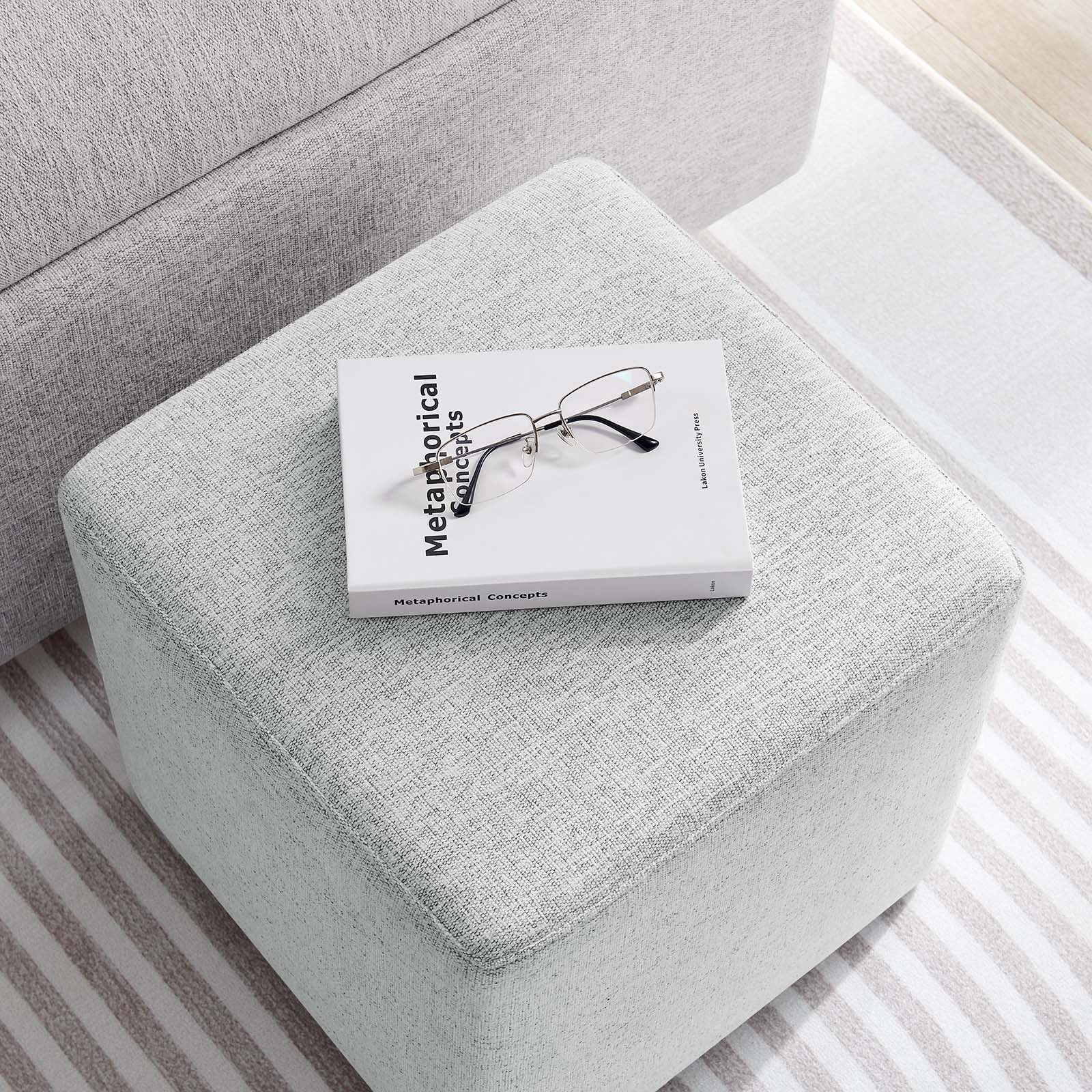 Callum 17" Square Woven Heathered Fabric Upholstered Ottoman By Modway - EEI-6636 - Image 21