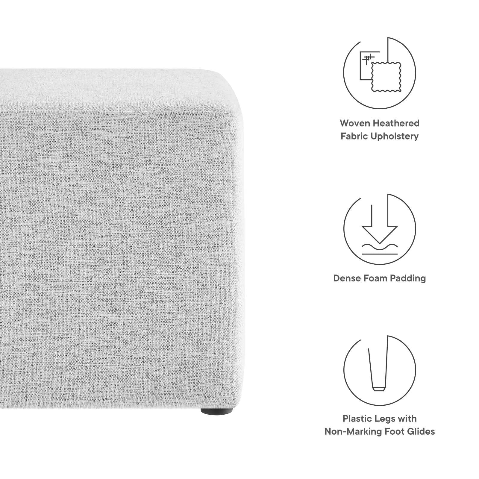 Callum 17" Square Woven Heathered Fabric Upholstered Ottoman By Modway - EEI-6636 - Image 22