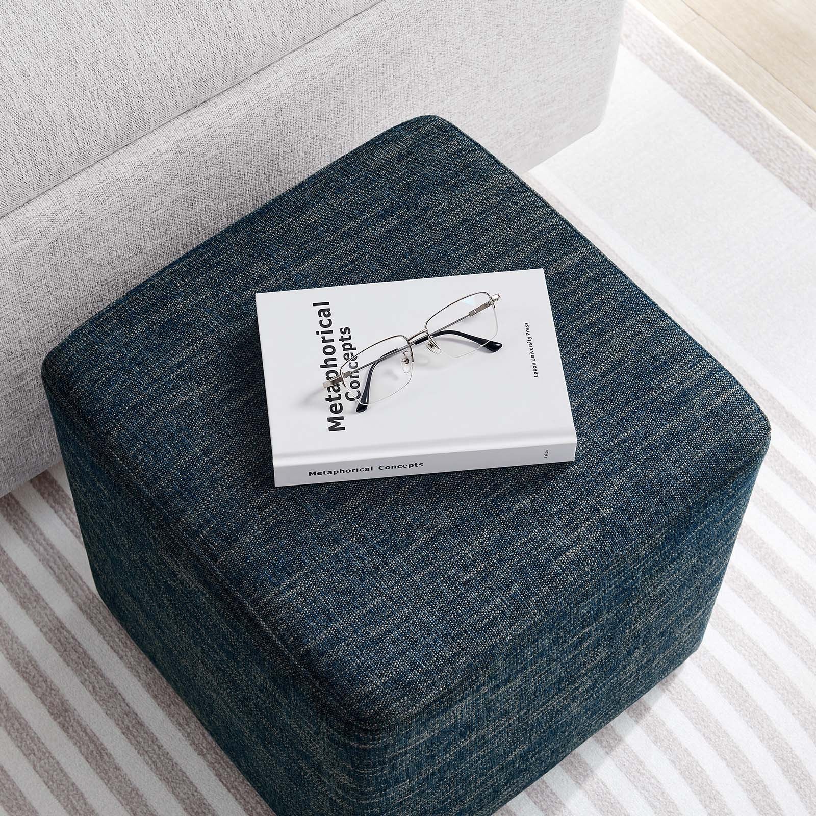 Callum 17" Square Woven Heathered Fabric Upholstered Ottoman By Modway - EEI-6636 - Image 6