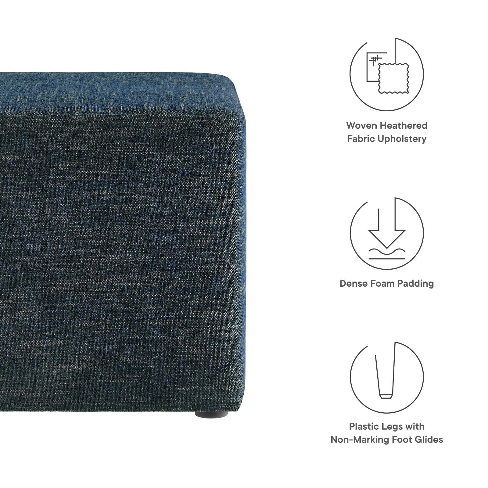Callum 17" Square Woven Heathered Fabric Upholstered Ottoman By Modway - EEI-6636 - Image 7