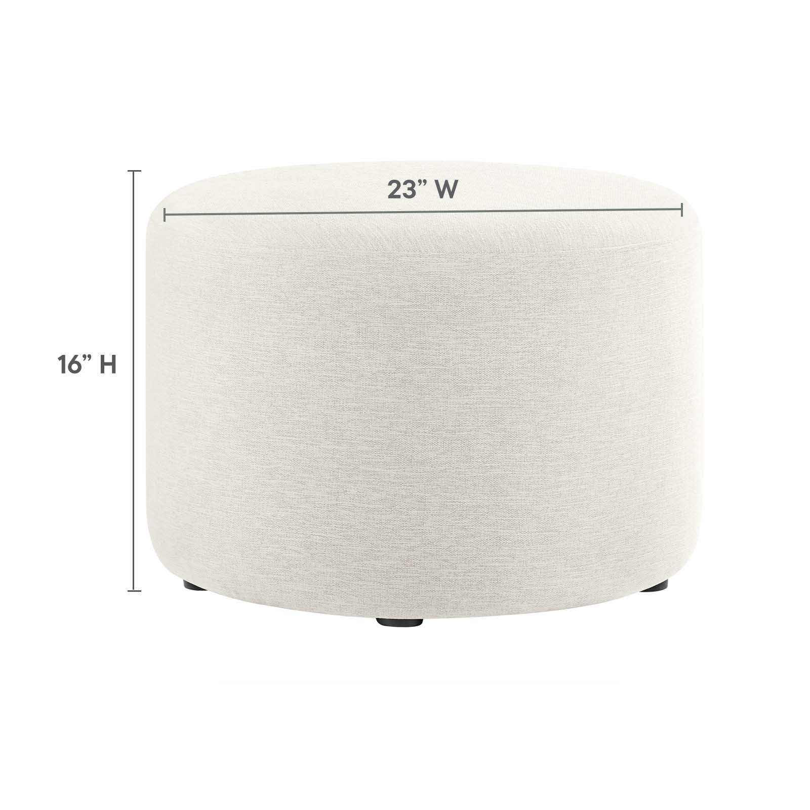 Callum Large 23" Round Woven Heathered Fabric Upholstered Ottoman By Modway - EEI-6645 - Image 14