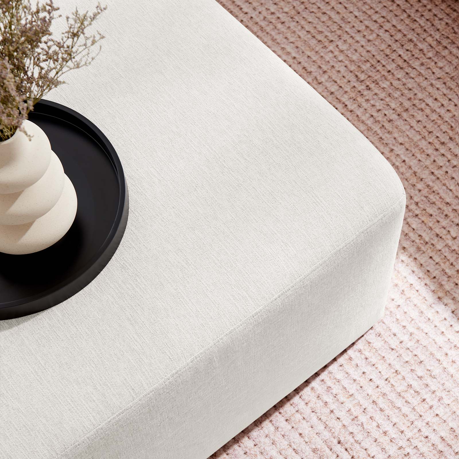 Callum Large 28" Square Woven Heathered Fabric Upholstered Ottoman By Modway - EEI-6642 - Image 13