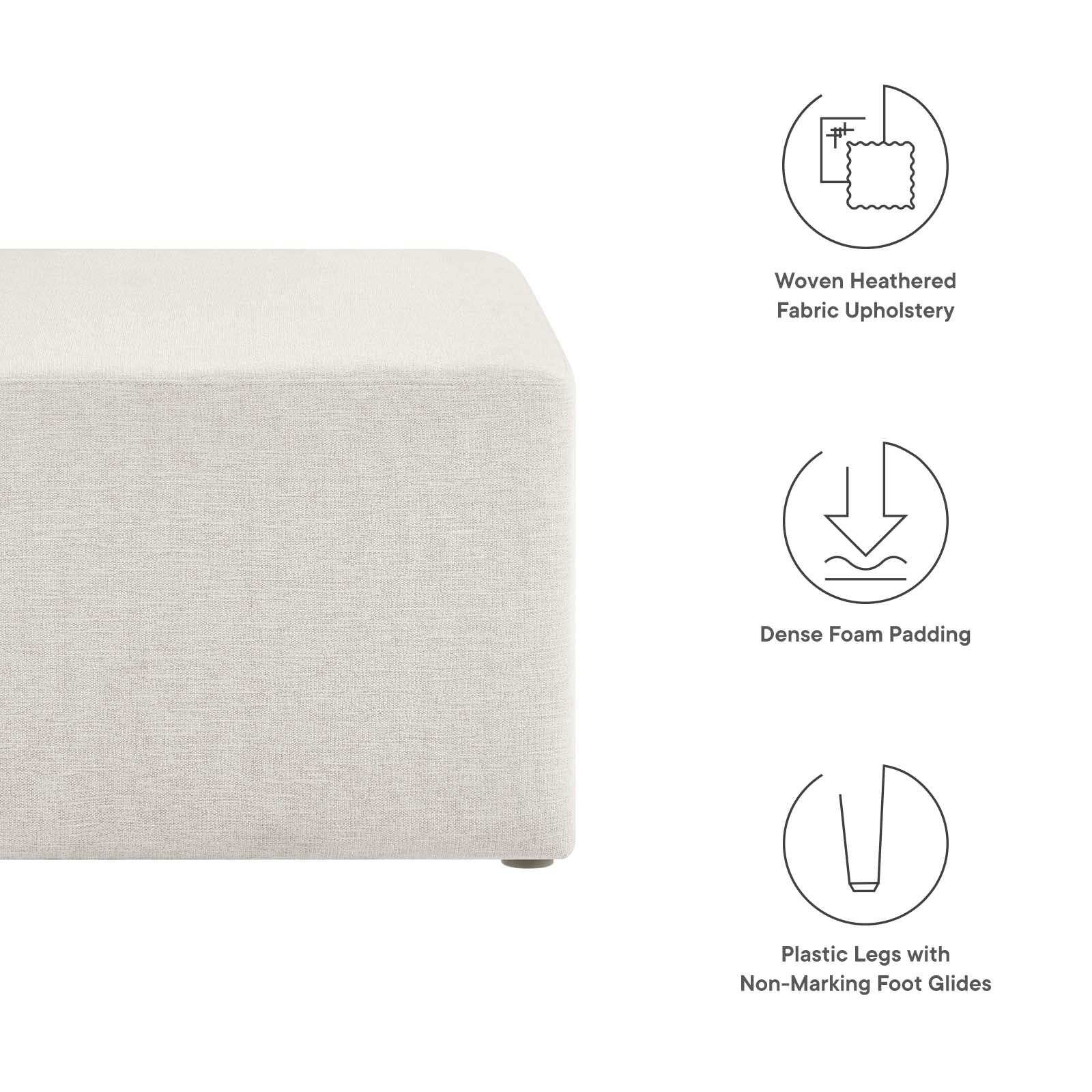 Callum Large 28" Square Woven Heathered Fabric Upholstered Ottoman By Modway - EEI-6642 - Image 14