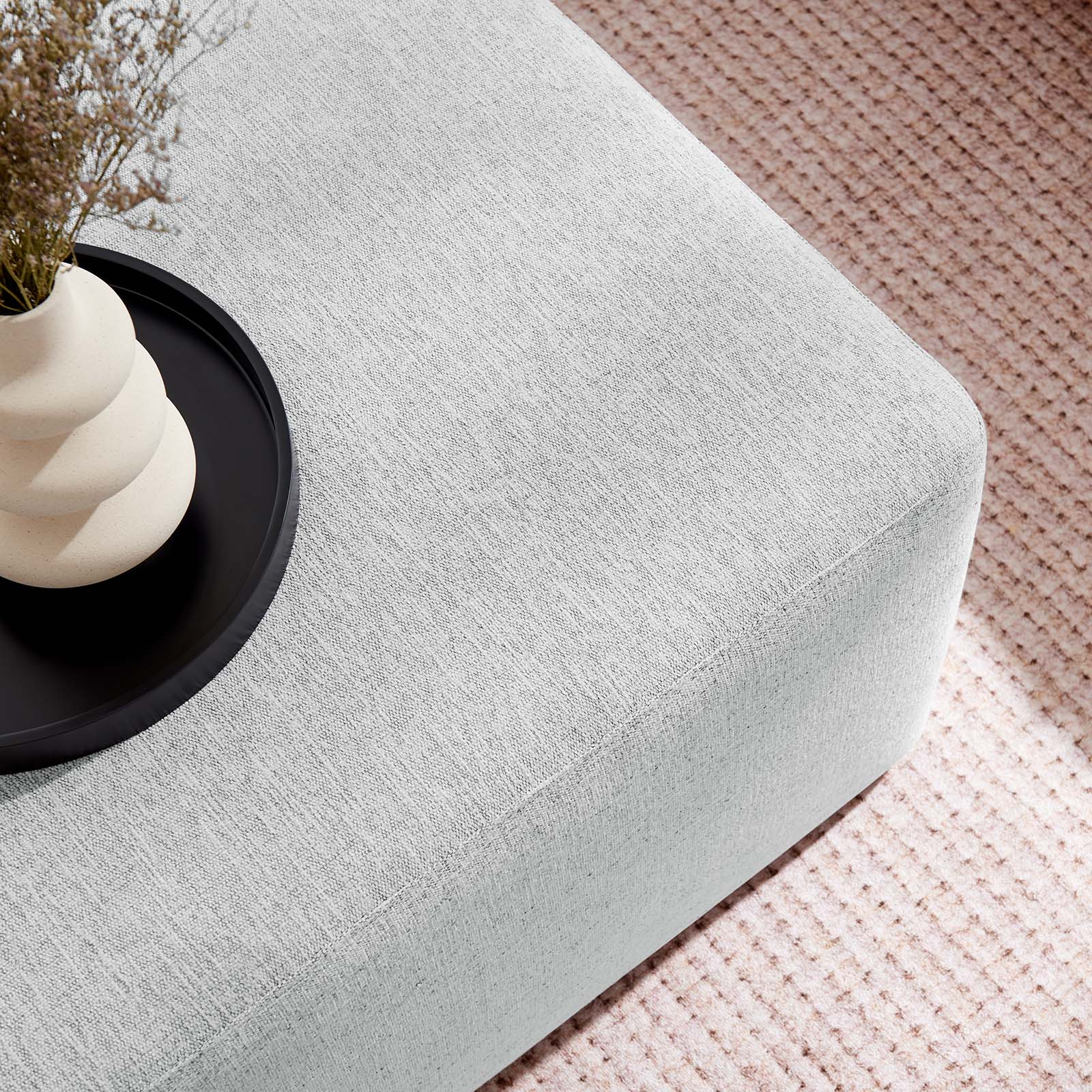 Callum Large 28" Square Woven Heathered Fabric Upholstered Ottoman By Modway - EEI-6642 - Image 21