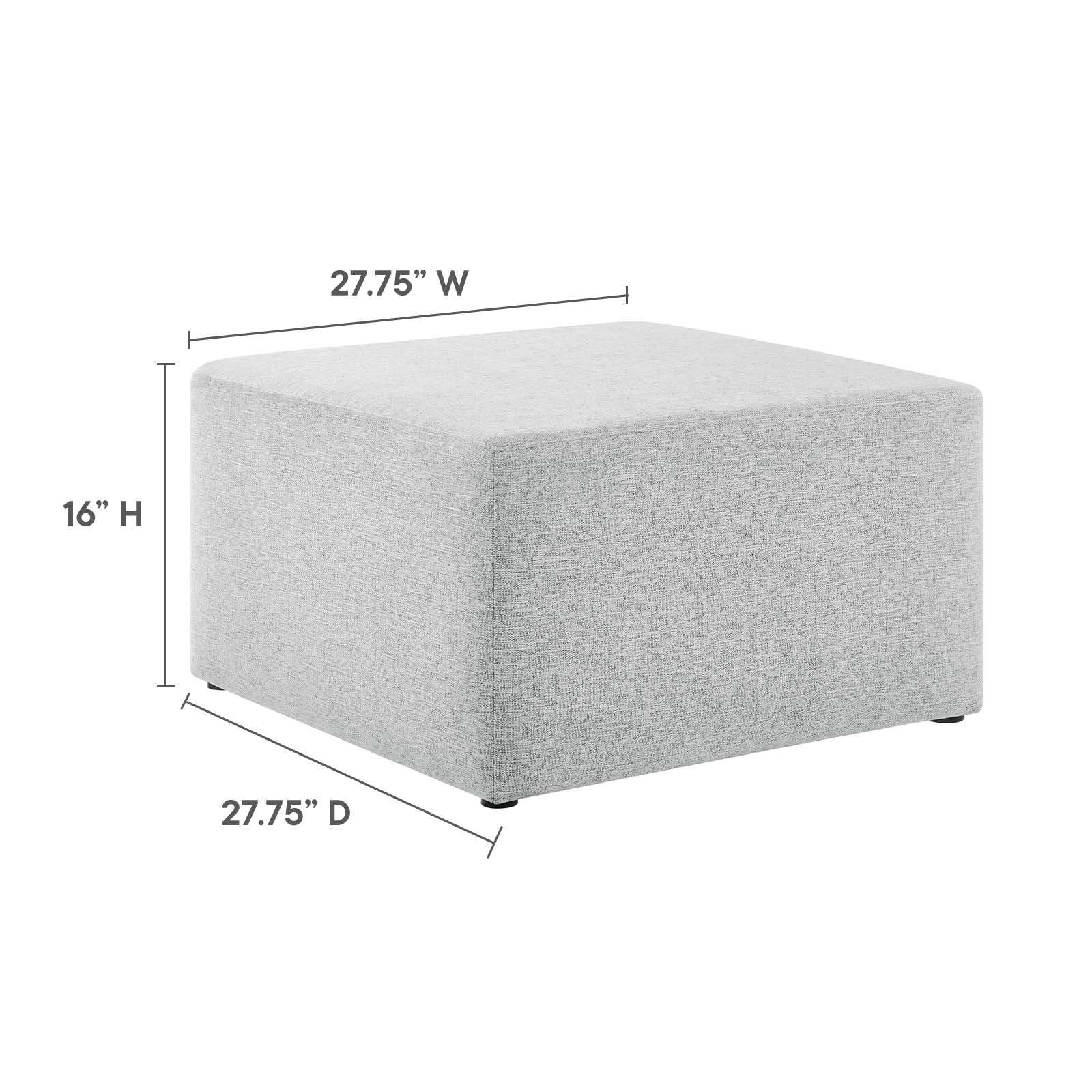 Callum Large 28" Square Woven Heathered Fabric Upholstered Ottoman By Modway - EEI-6642 - Image 23