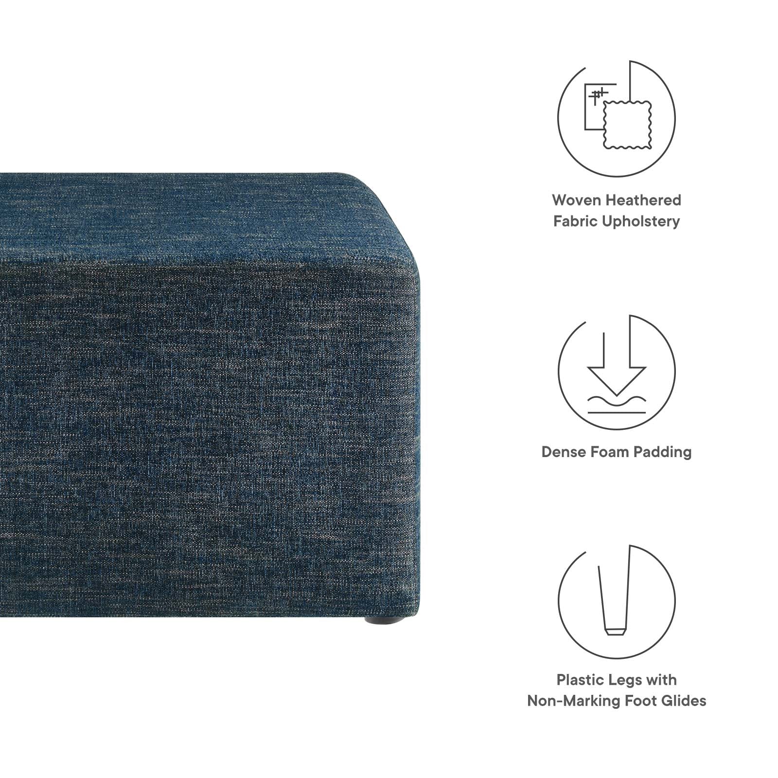 Callum Large 28" Square Woven Heathered Fabric Upholstered Ottoman By Modway - EEI-6642 - Image 7