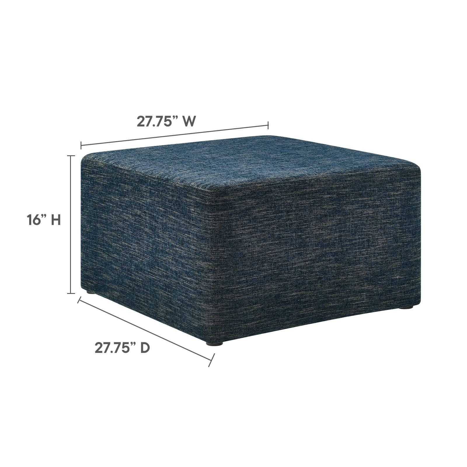 Callum Large 28" Square Woven Heathered Fabric Upholstered Ottoman By Modway - EEI-6642 - Image 8