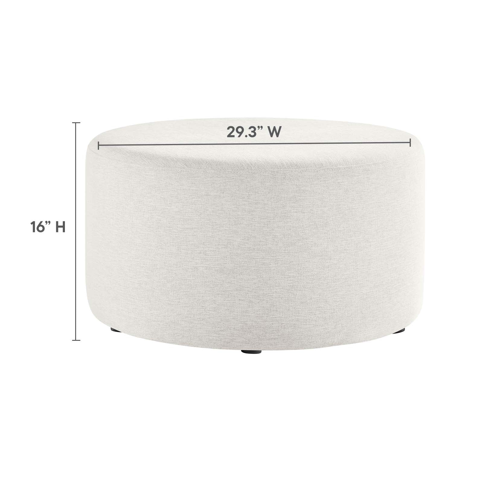 Callum Large 29" Round Woven Heathered Fabric Upholstered Ottoman By Modway - EEI-6647 - Image 12