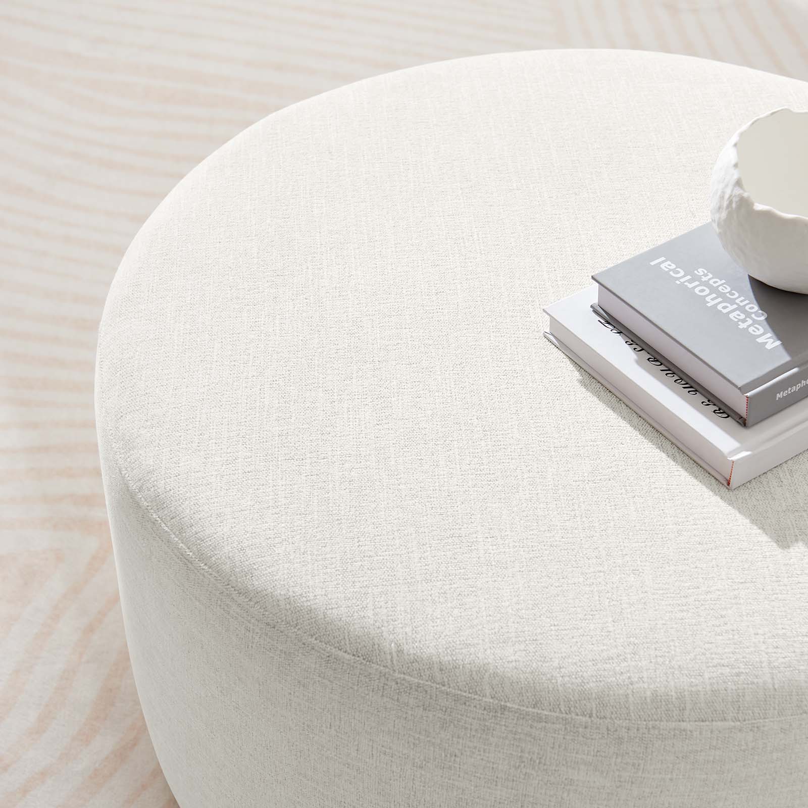 Callum Large 29" Round Woven Heathered Fabric Upholstered Ottoman By Modway - EEI-6647 - Image 13