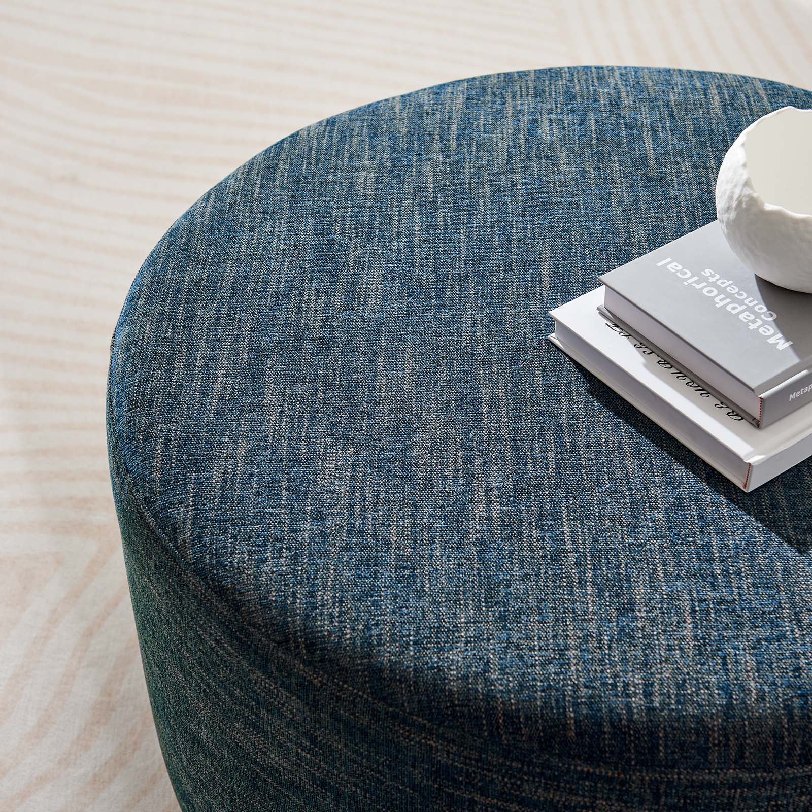 Callum Large 29" Round Woven Heathered Fabric Upholstered Ottoman By Modway - EEI-6647 - Image 7