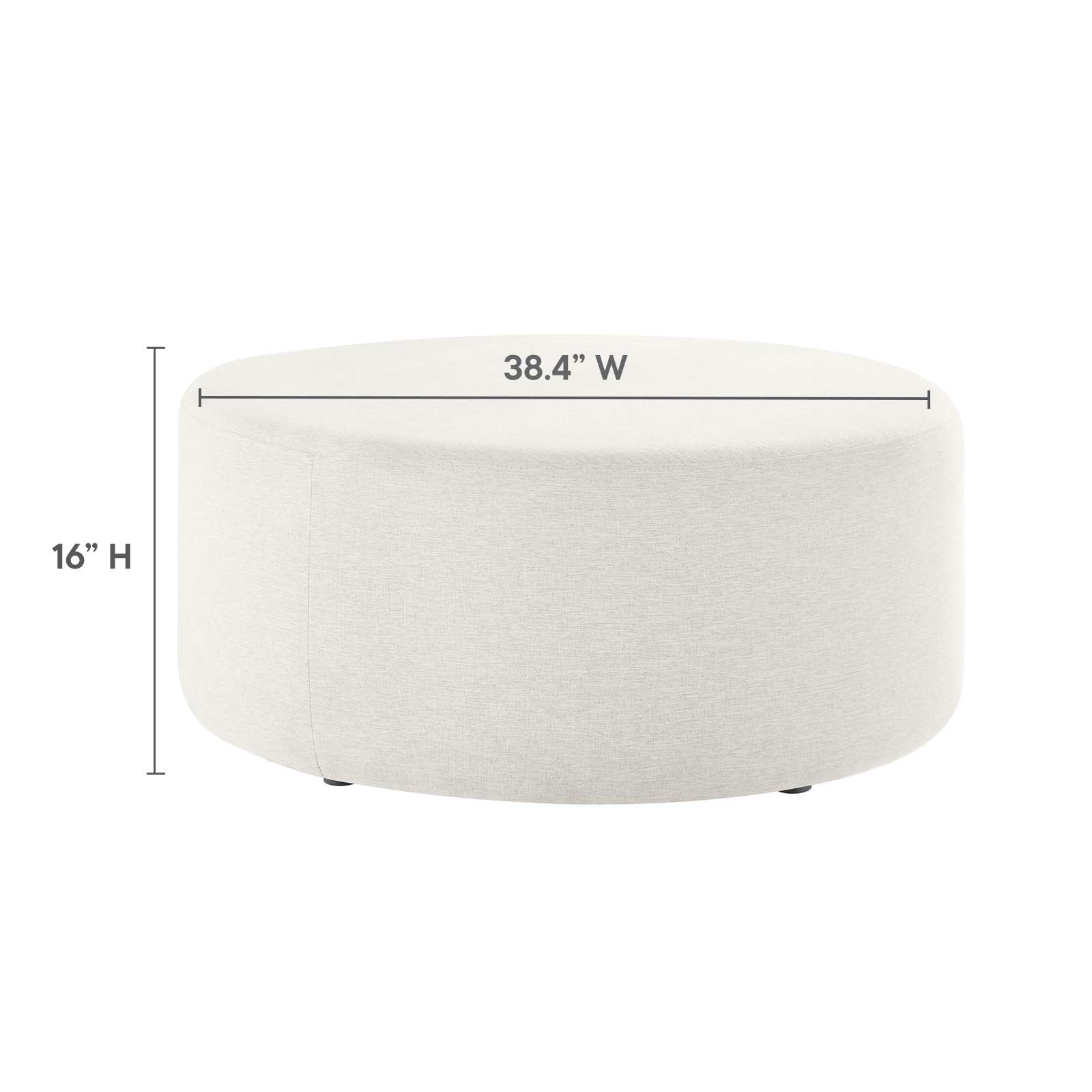 Callum Large 38" Round Woven Heathered Fabric Upholstered Ottoman By Modway - EEI-6649 - Image 12