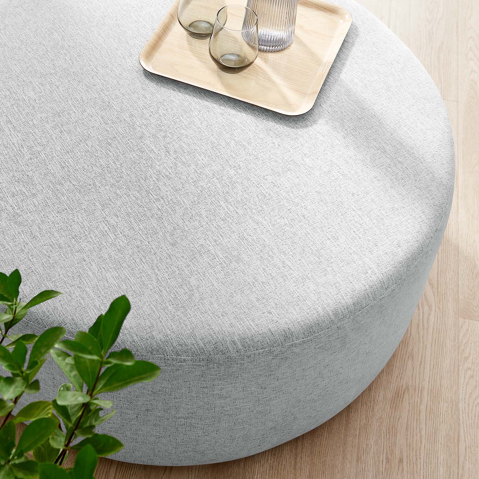 Callum Large 38" Round Woven Heathered Fabric Upholstered Ottoman By Modway - EEI-6649 - Image 20