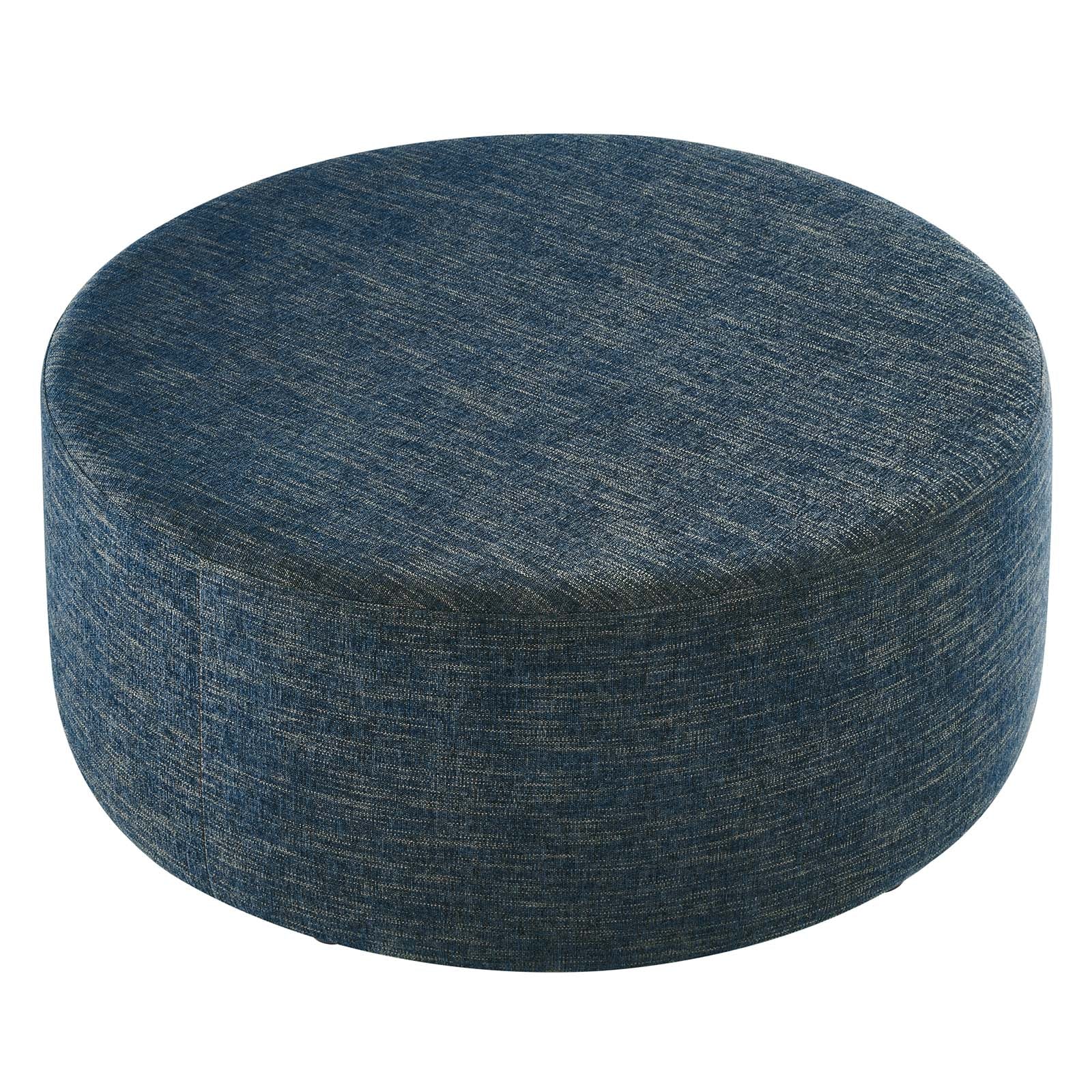 Callum Large 38" Round Woven Heathered Fabric Upholstered Ottoman By Modway - EEI-6649 - Image 3