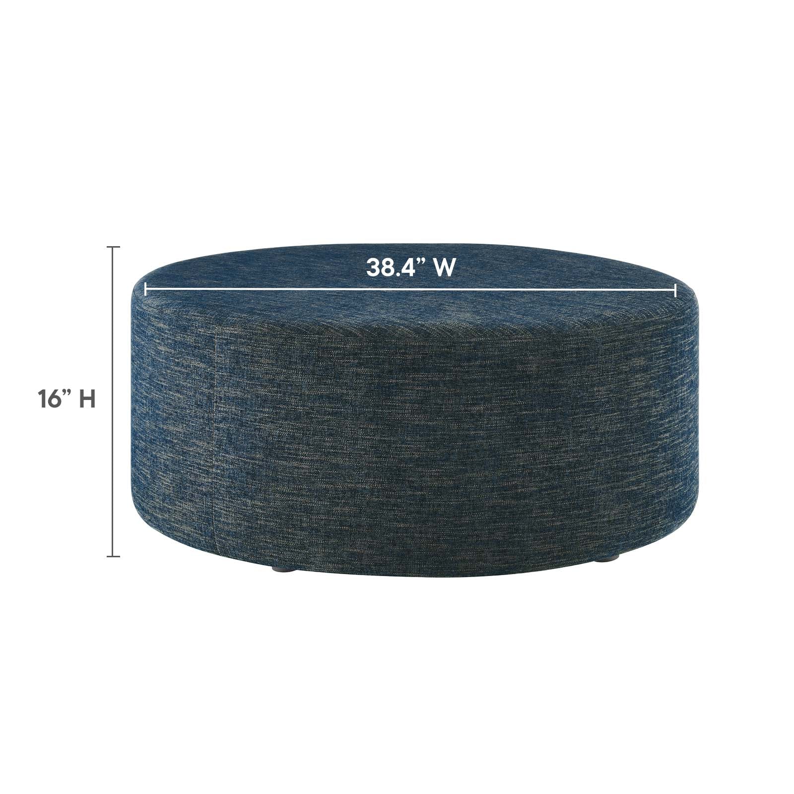 Callum Large 38" Round Woven Heathered Fabric Upholstered Ottoman By Modway - EEI-6649 - Image 6