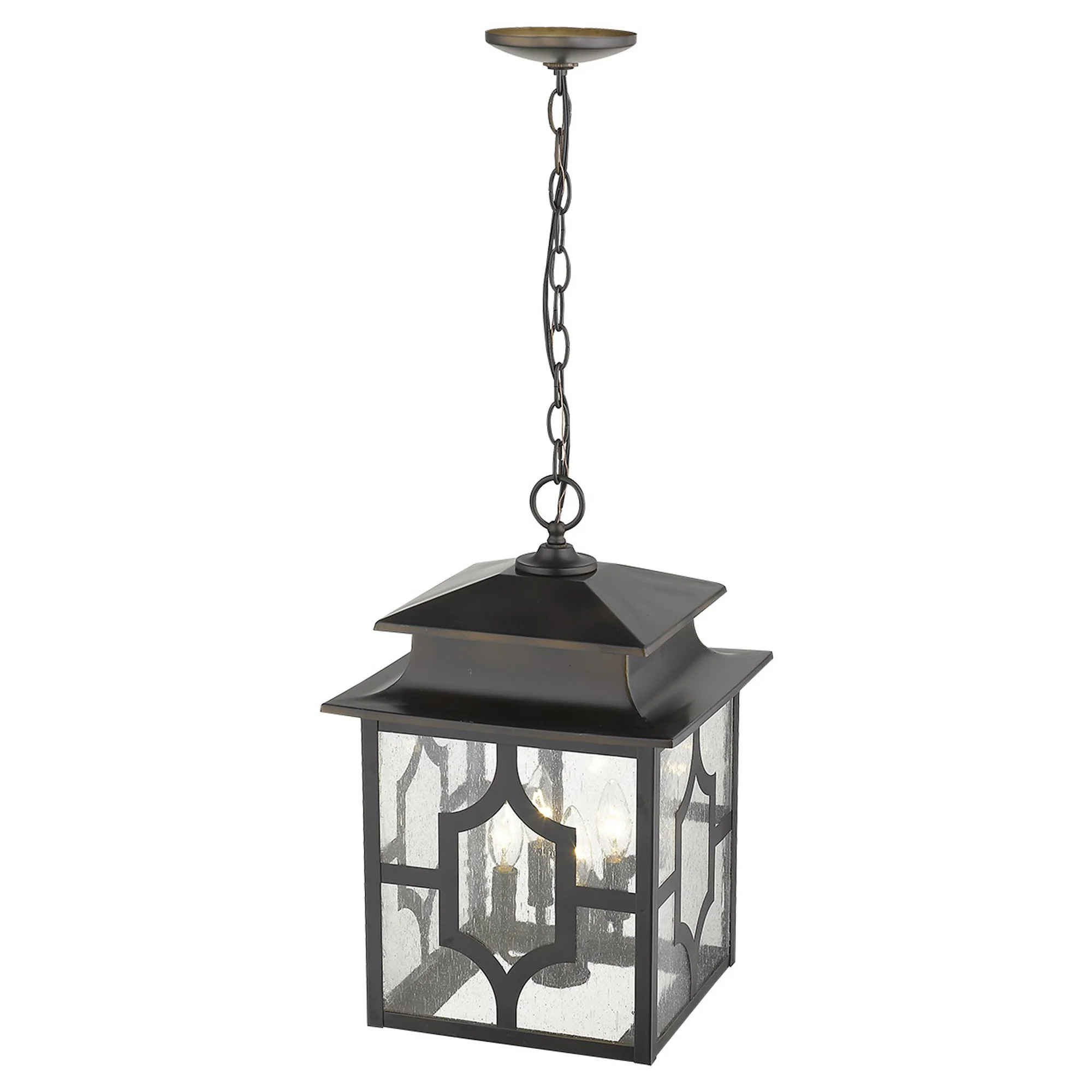 Calvert 4-Light Oil-Rubbed Bronze Hanging Lantern By Homeroots - Image 3
