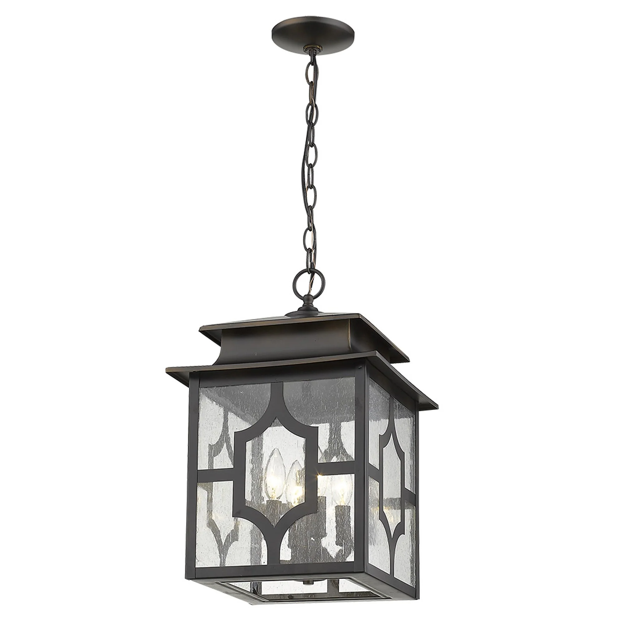Calvert 4-Light Oil-Rubbed Bronze Hanging Lantern By Homeroots - Image 4