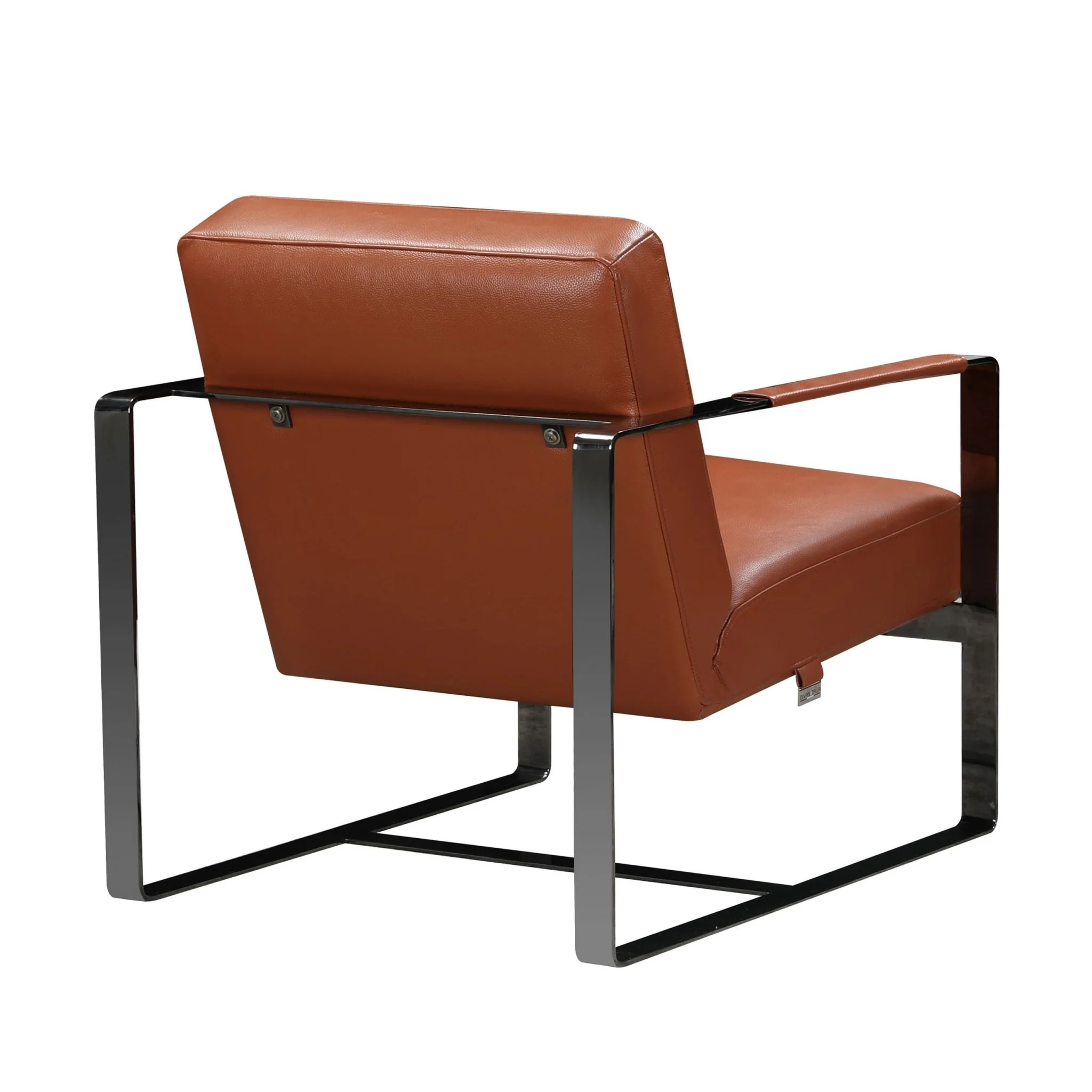 Camel And Black Genuine Leather Arm Chair By Homeroots - Image 2