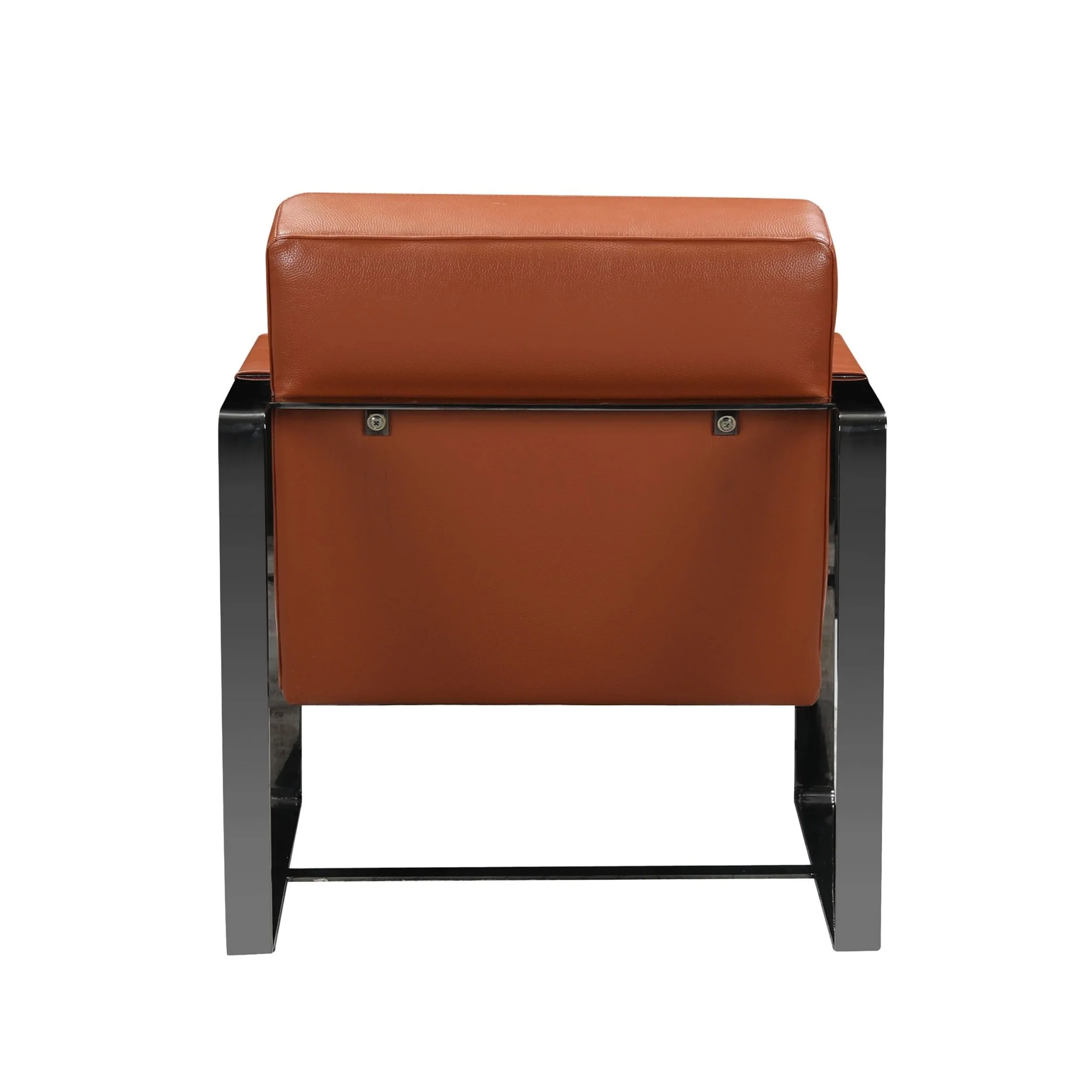 Camel And Black Genuine Leather Arm Chair By Homeroots - Image 3