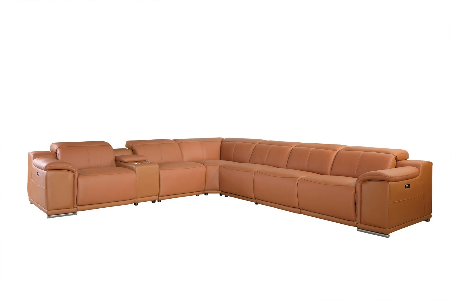 Camel Power Reclining 7PC Sectional By Homeroots - 366352 - Image 2
