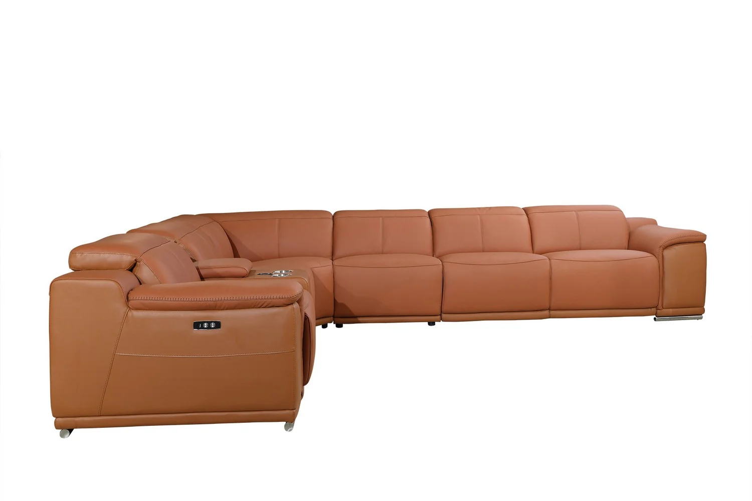 Camel Power Reclining 7PC Sectional By Homeroots - 366352 - Image 3