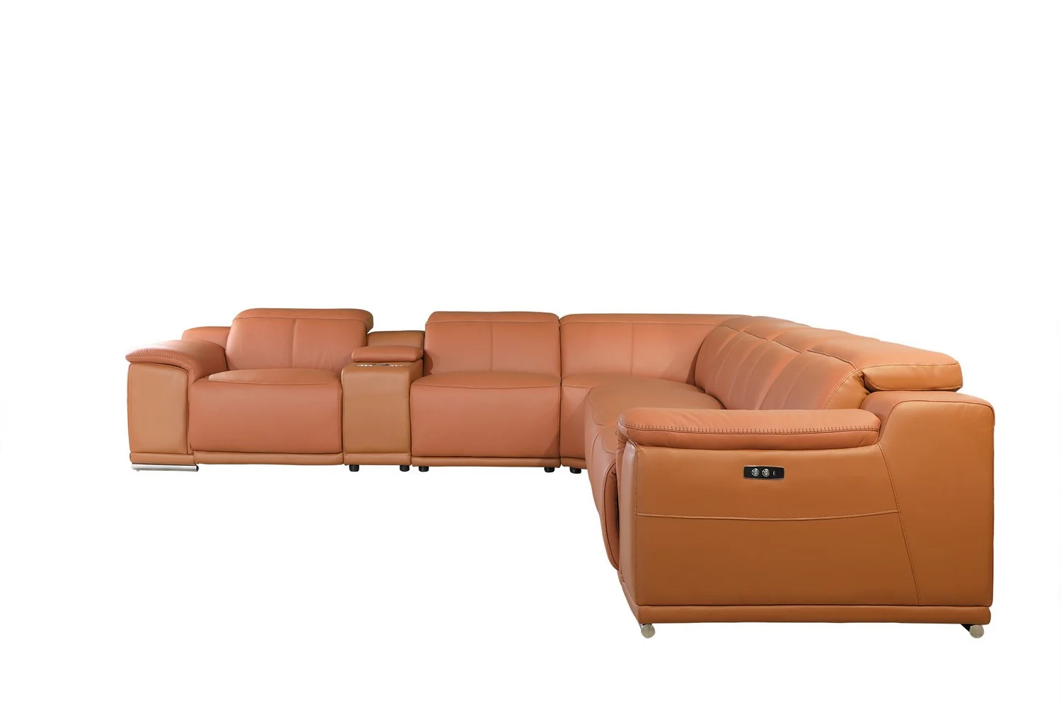 Camel Power Reclining 7PC Sectional By Homeroots - 366353 - Image 3