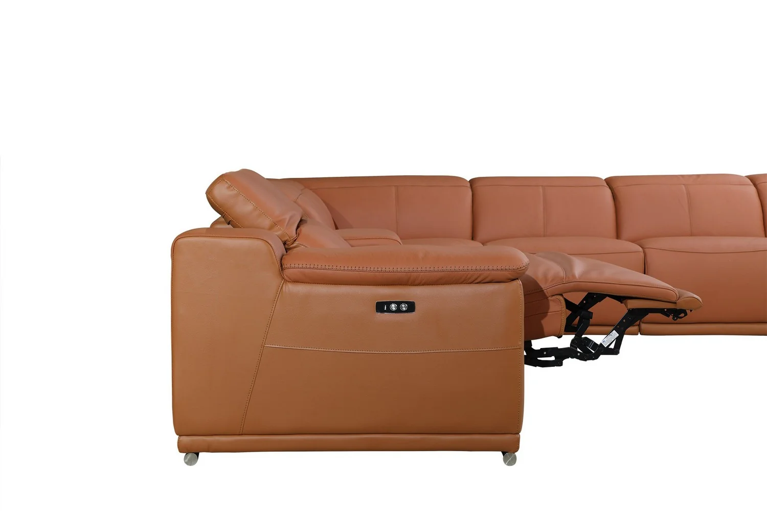 Camel Power Reclining 8PC Sectional By Homeroots - 366355 - Image 3