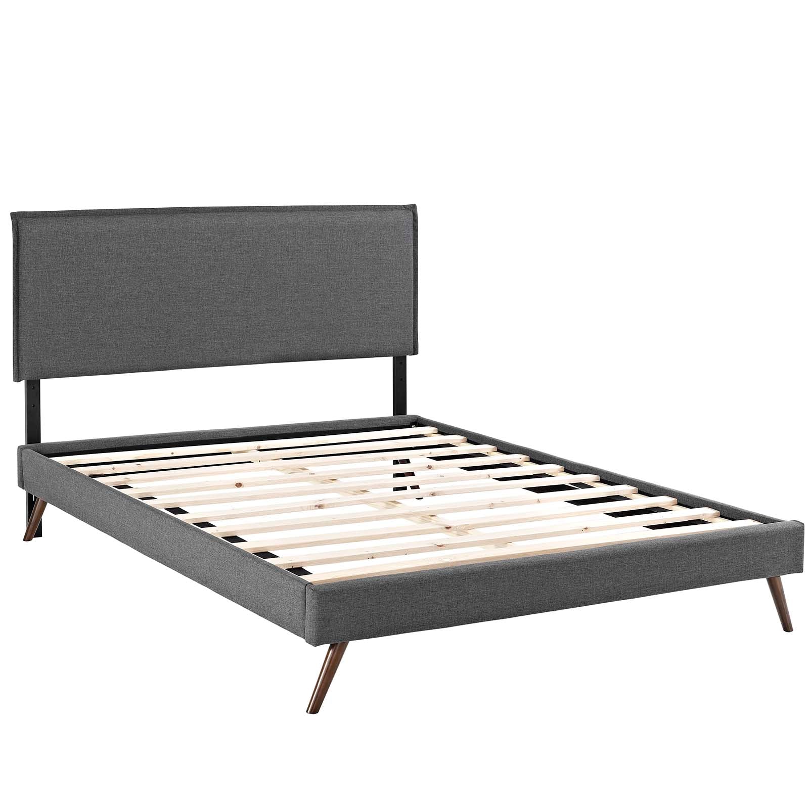 Camille Fabric Queen Platform Bed with Round Splayed Legs by Modway - Image 3