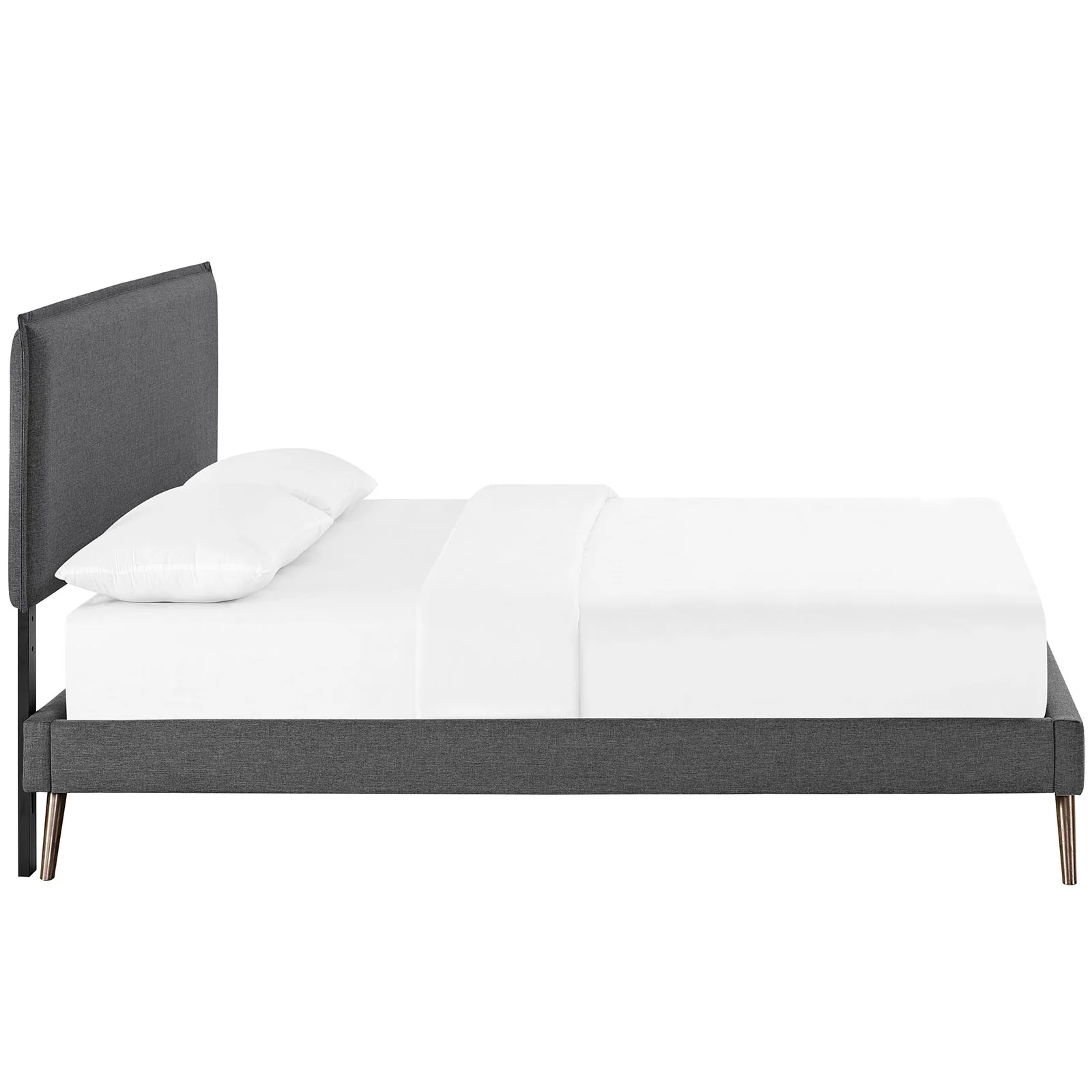 Camille Fabric Queen Platform Bed with Round Splayed Legs by Modway - Image 4