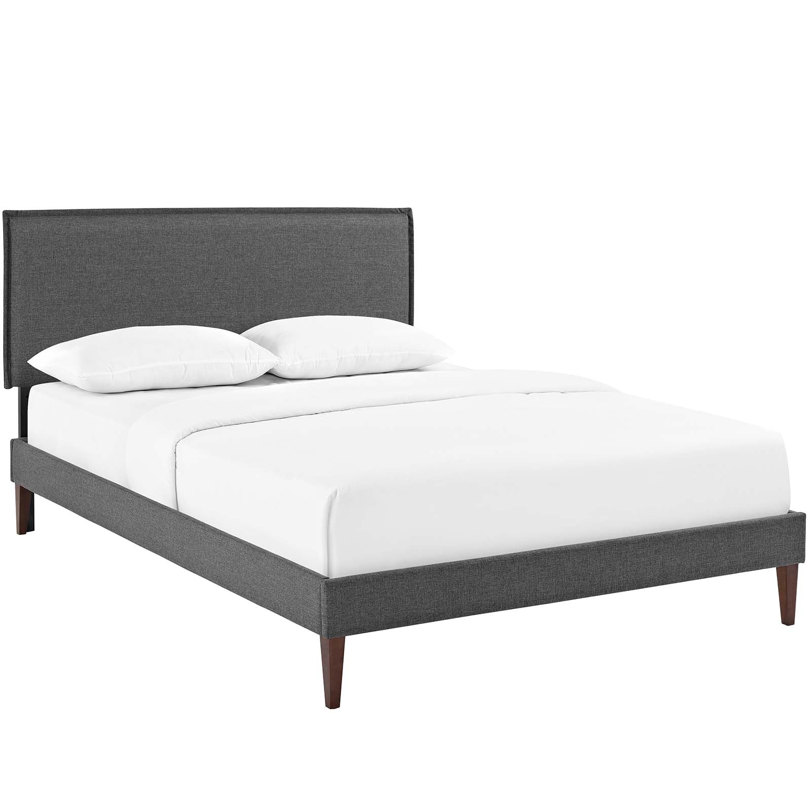 Camille Fabric Queen Platform Bed with Squared Tapered Legs by Modway - Image 2