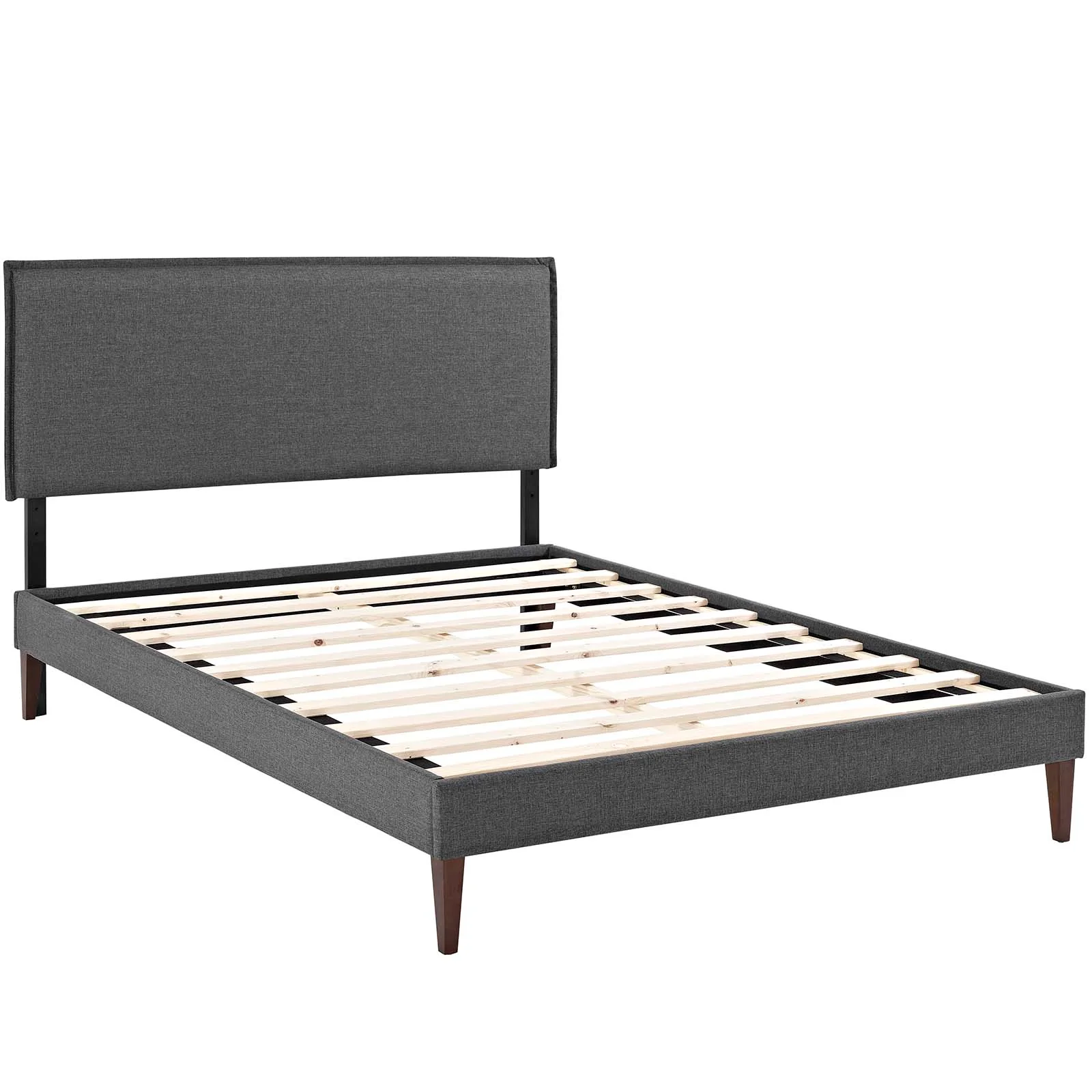 Camille Fabric Queen Platform Bed with Squared Tapered Legs by Modway - Image 3