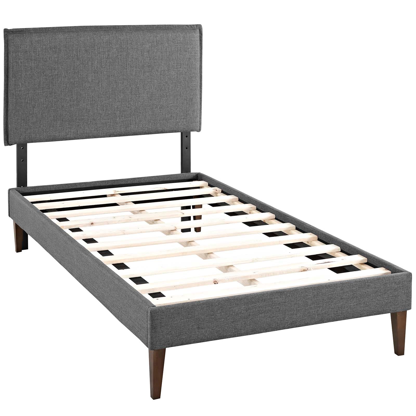 Camille Fabric Twin Platform Bed with Squared Tapered Legs by Modway - Image 3