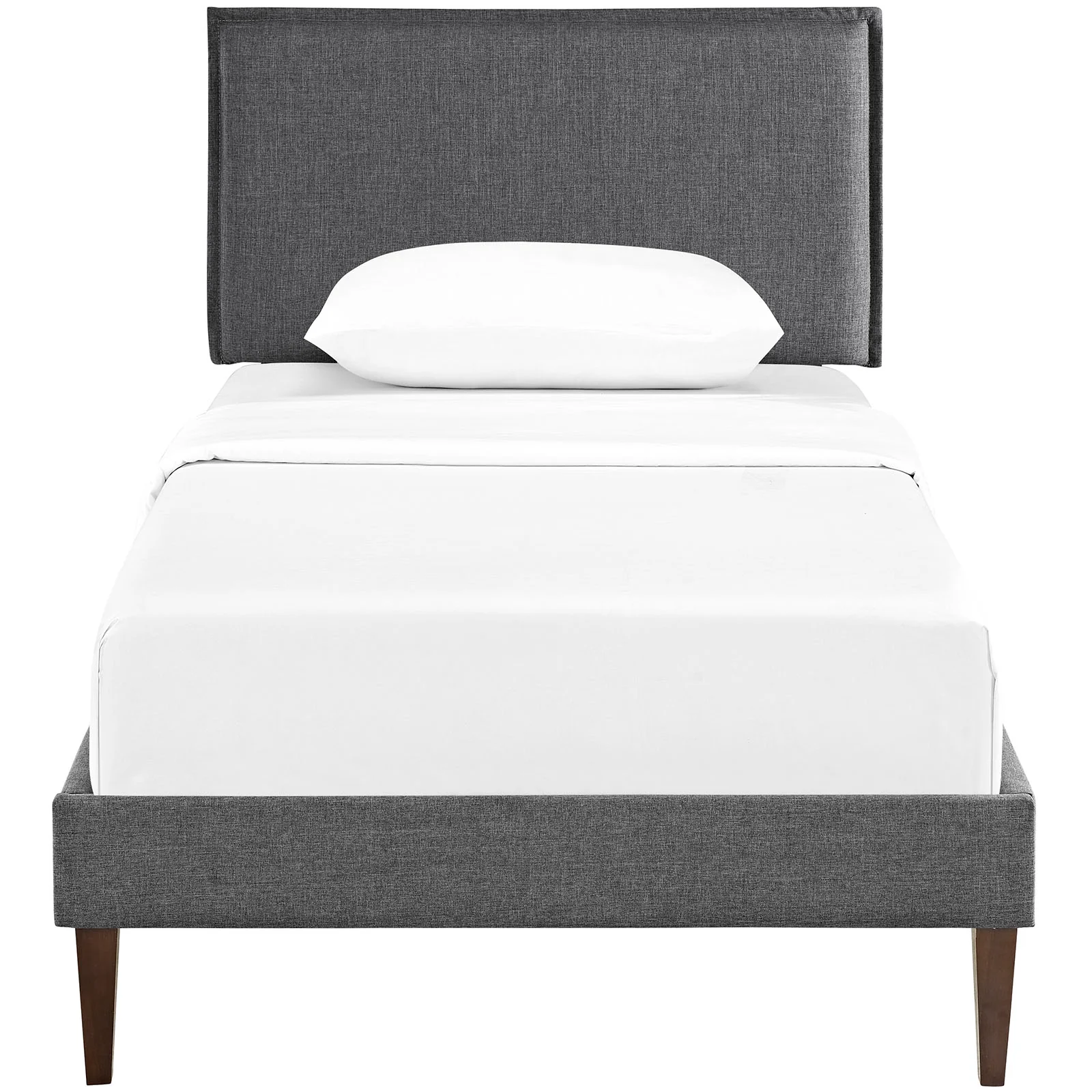 Camille Fabric Twin Platform Bed with Squared Tapered Legs by Modway - Image 5