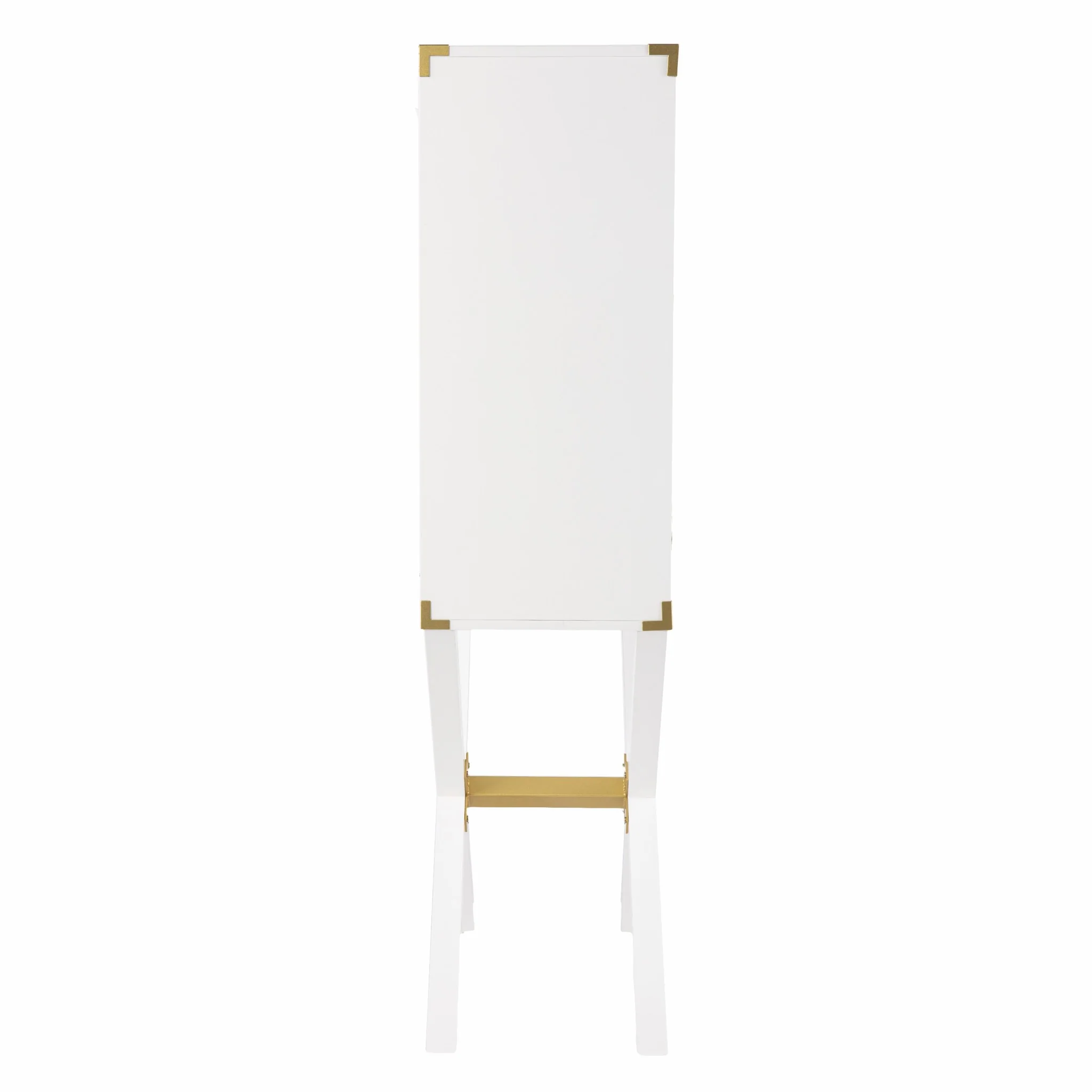 Campaign White And Gold Tall Bar Cabinet By Homeroots - Image 6