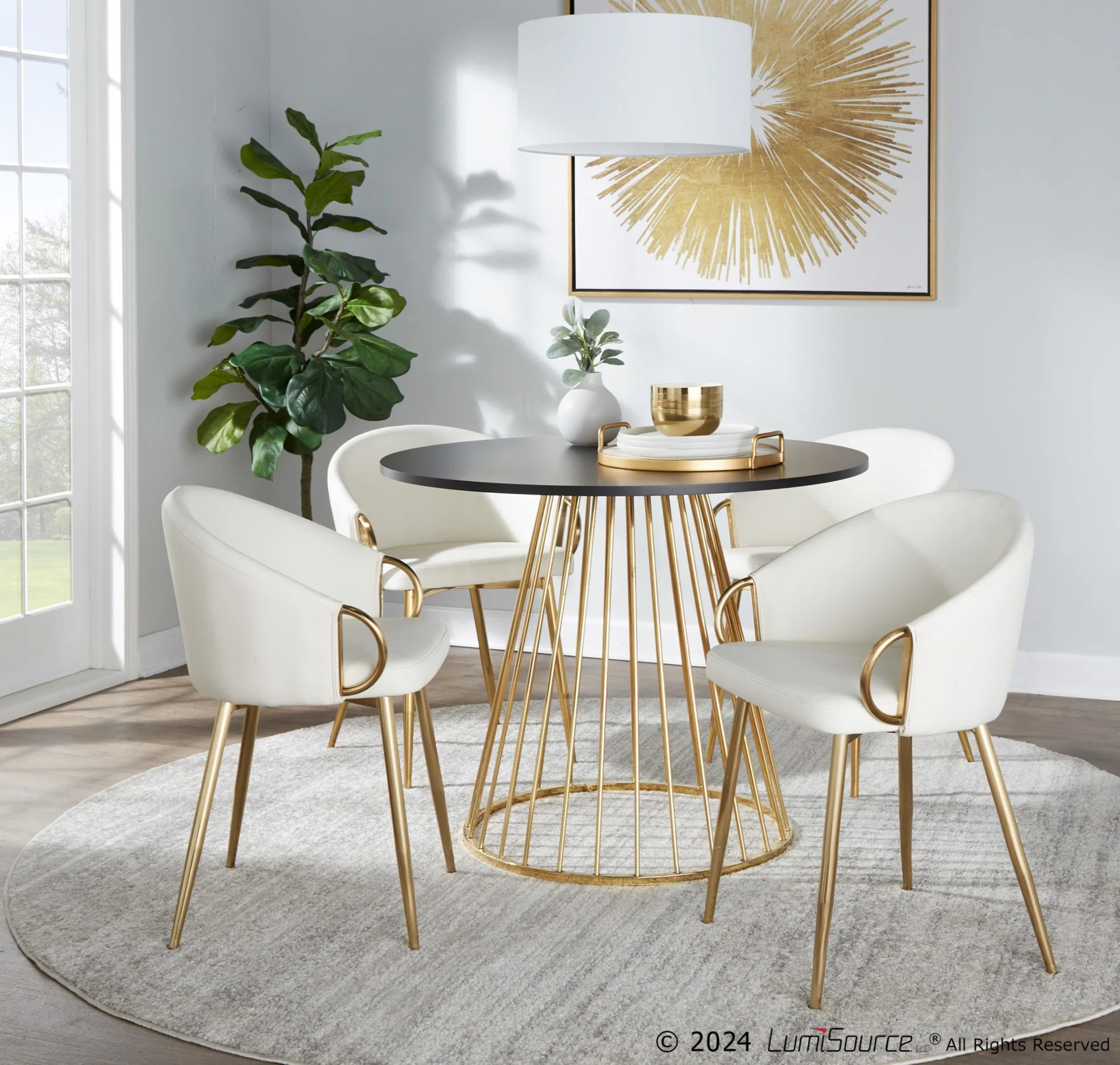 Canary Cosmo Dining Table By LumiSource - DT-CNRY-CNRYCSMO2 AUBK - Image 2