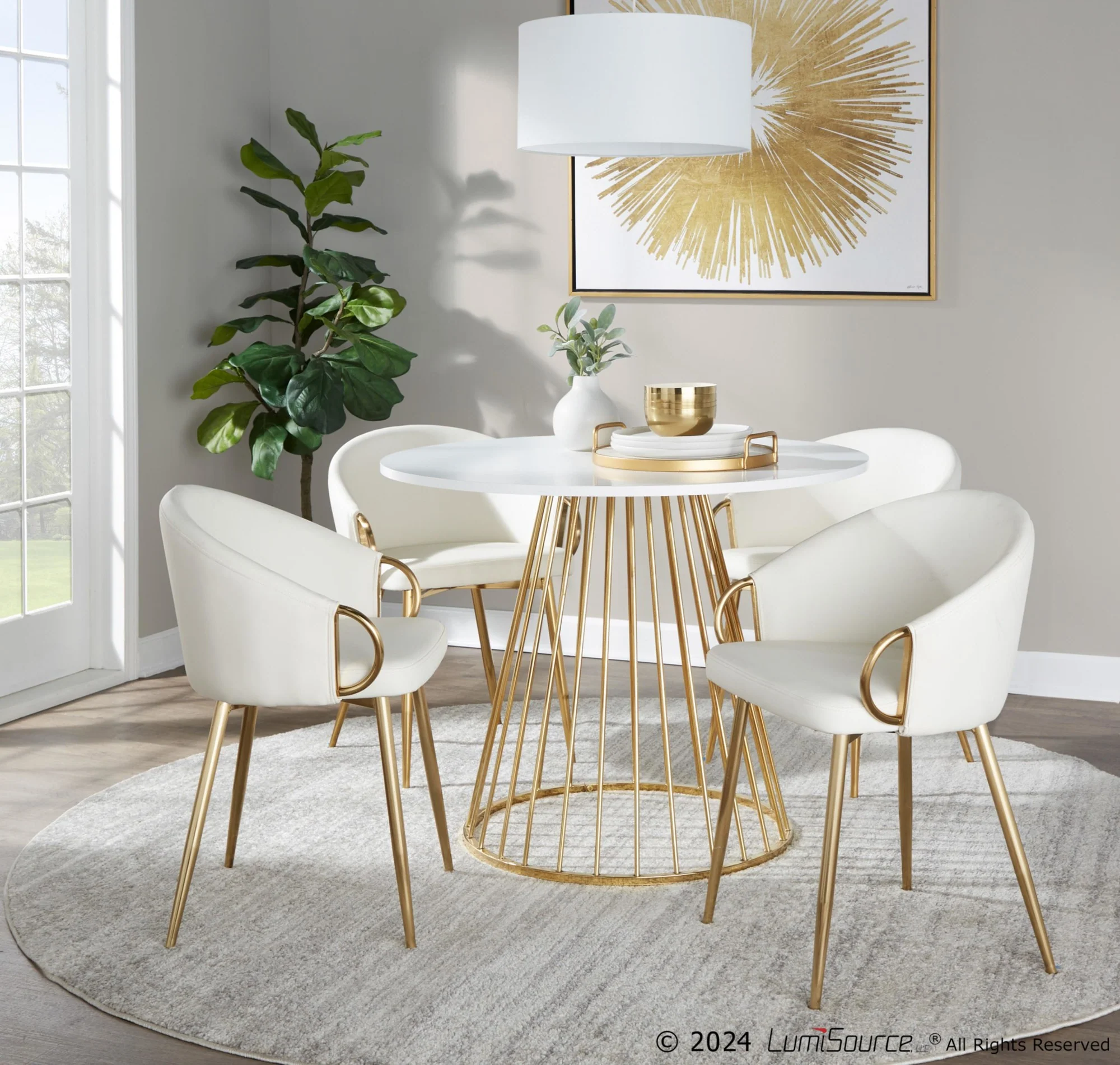 Canary Cosmo Dining Table By LumiSource - DT-CNRY-CNRYCSMO2 AUBK - Image 6