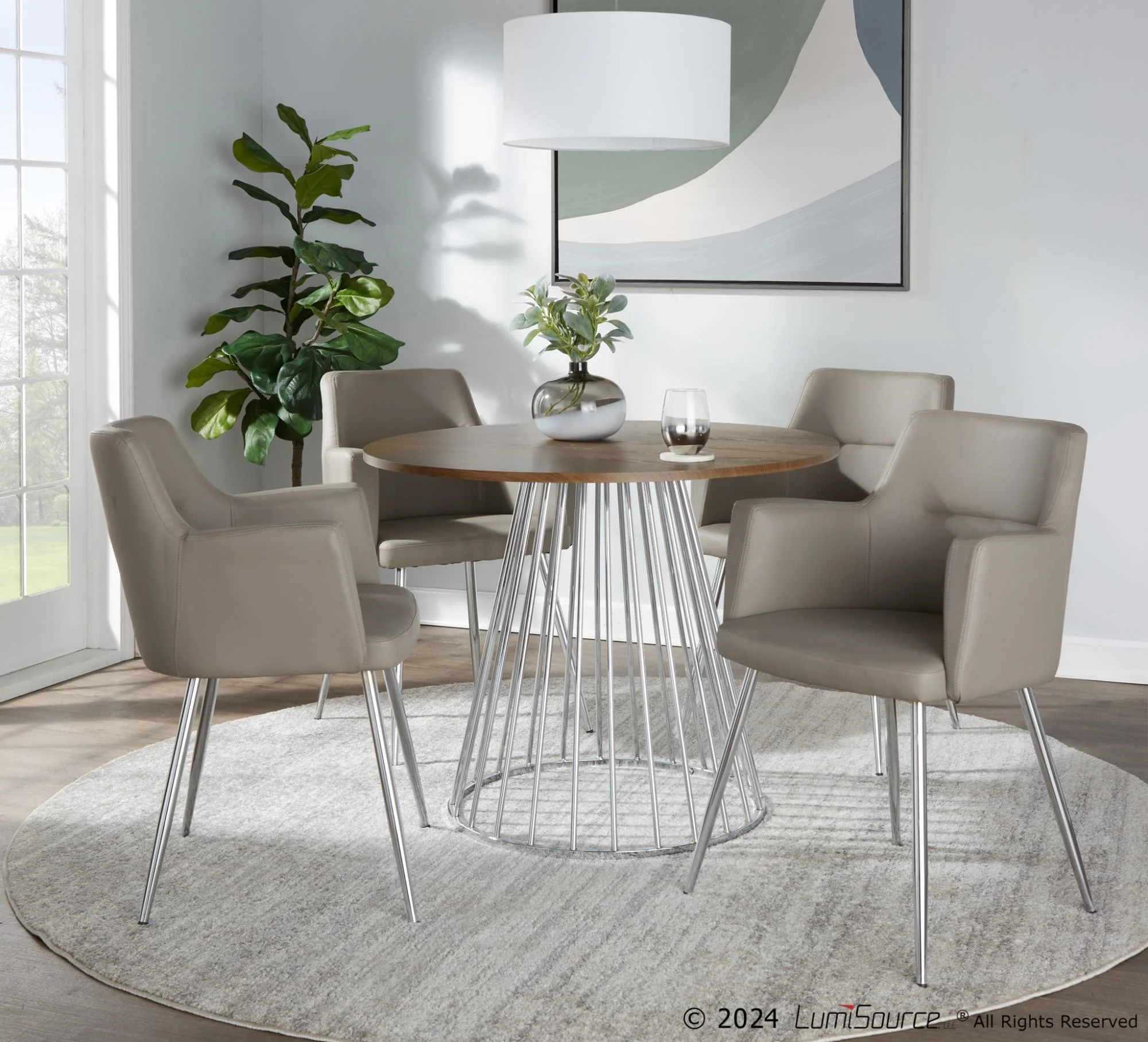 Canary Cosmo Dining Table By LumiSource - DT-CNRY-CNRYCSMO2 SVBK - Image 10
