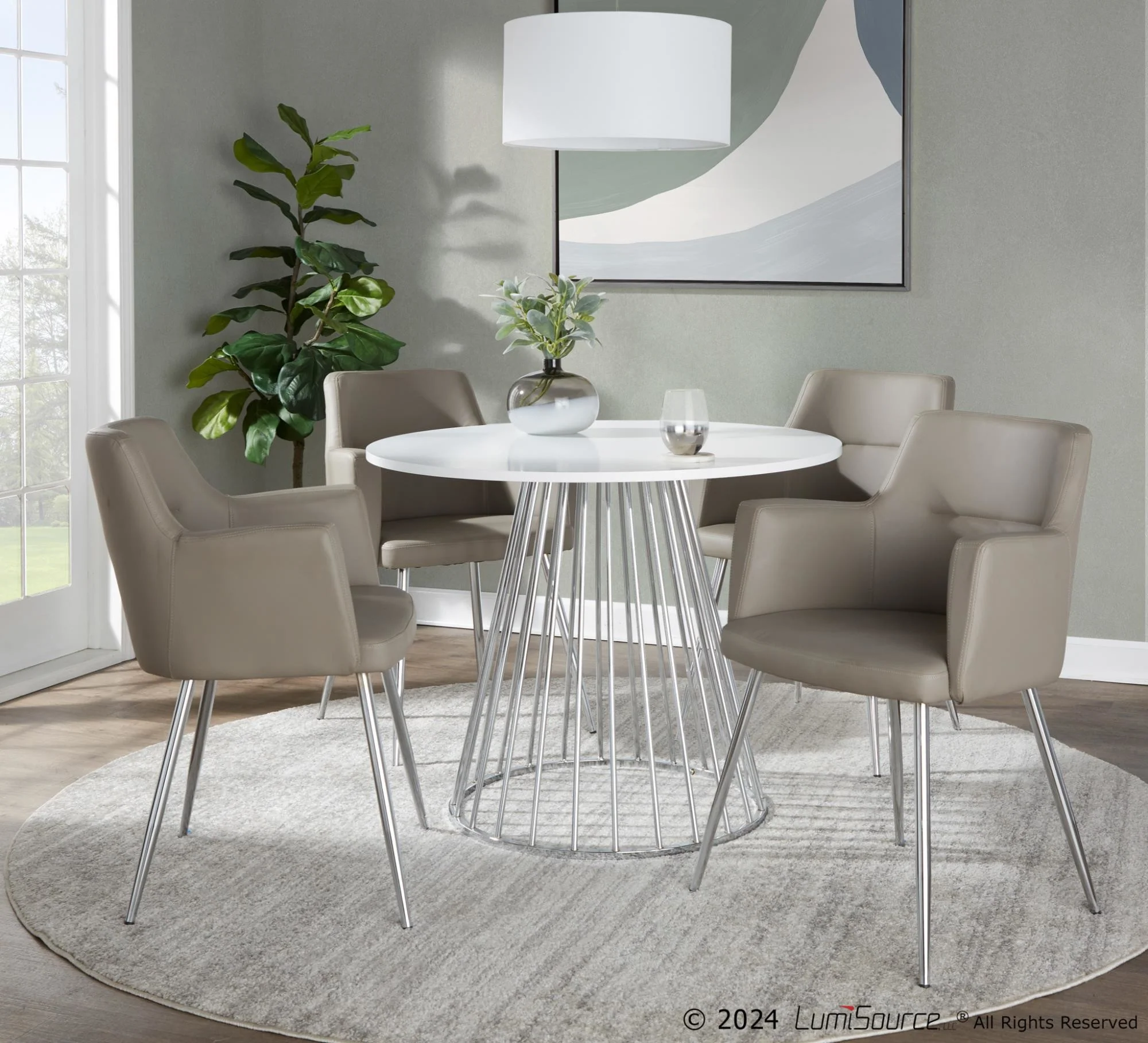 Canary Cosmo Dining Table By LumiSource - DT-CNRY-CNRYCSMO2 SVBK - Image 5